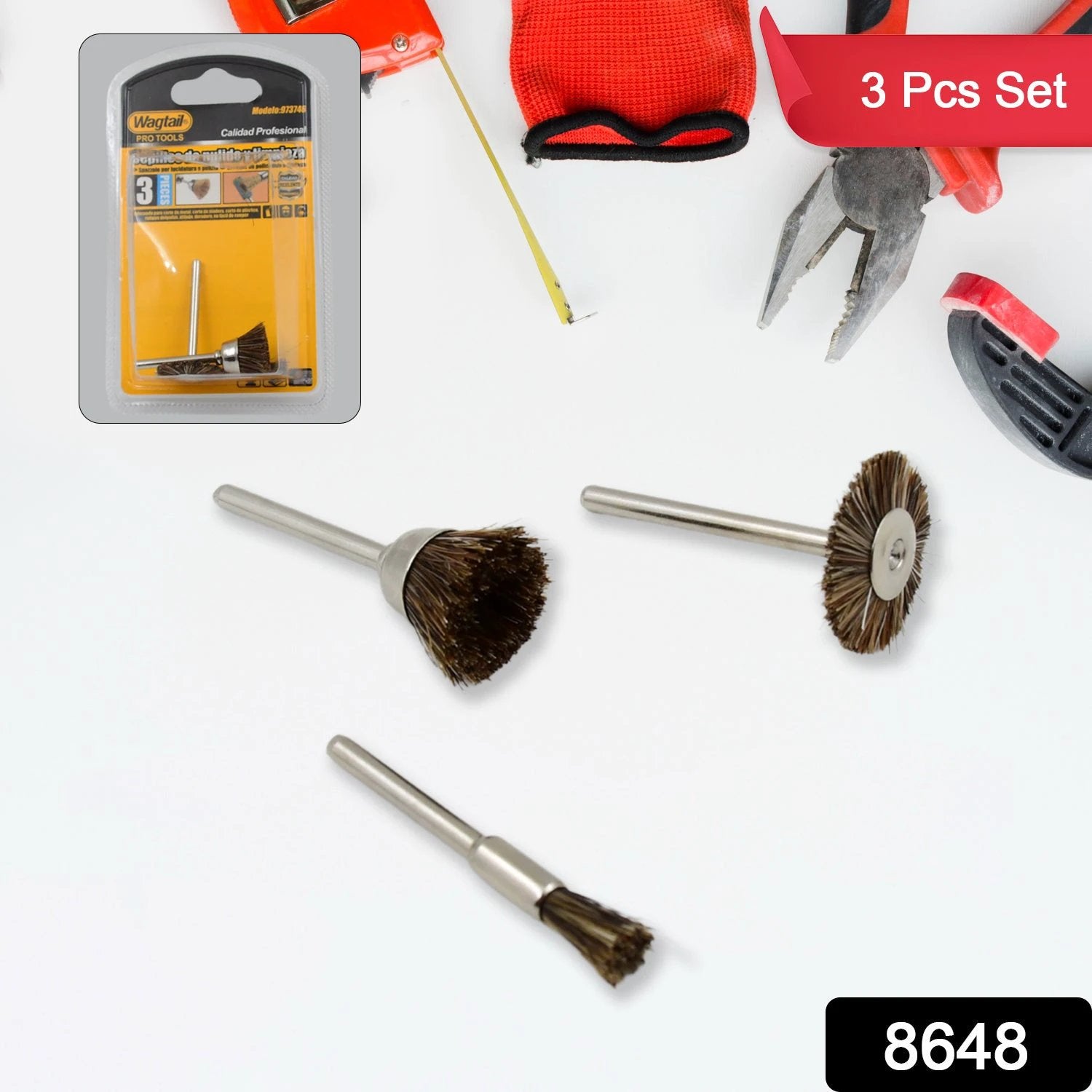 Brass Wire Wheels 3 Pcs Brass Wire Wheels Rust Removal Tool - 69KART