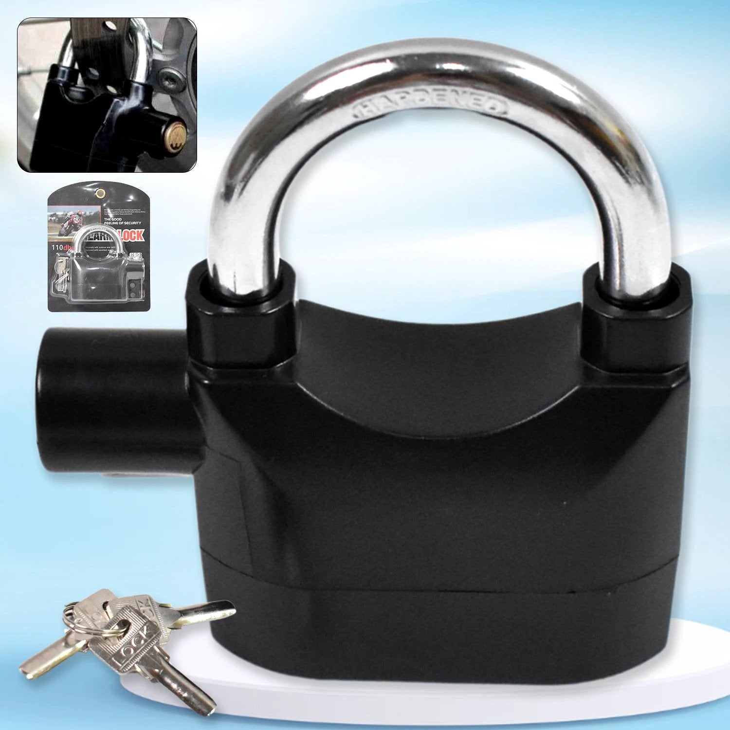 Plastic Body Waterproof Siren Alarm Smart Alarm Lock 3 Keys (1 Set) by Wukusy