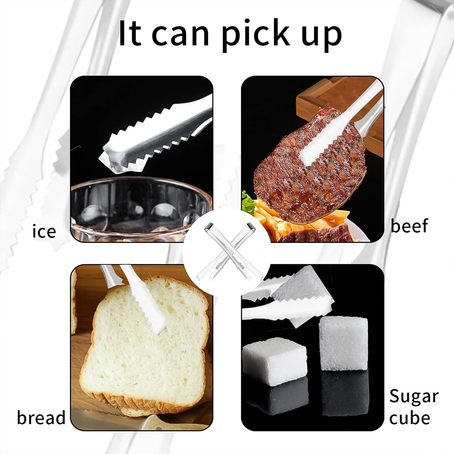 Stainless Steel Tong For Ice Cubes Sugar