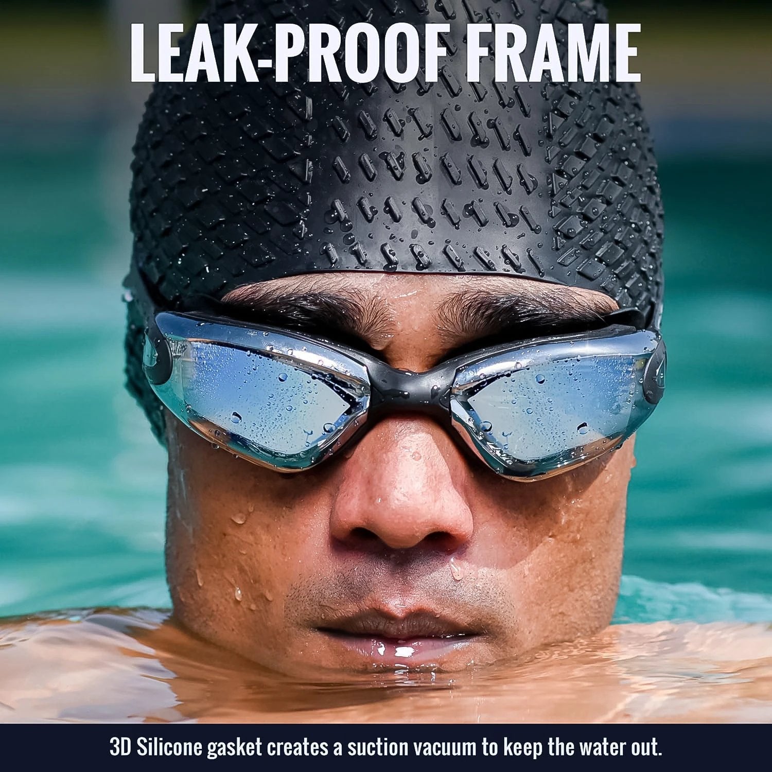 Professional Anti-fog Uv Protection Swimming Goggles With Mirrored Lenses And Earplugs - 69KART