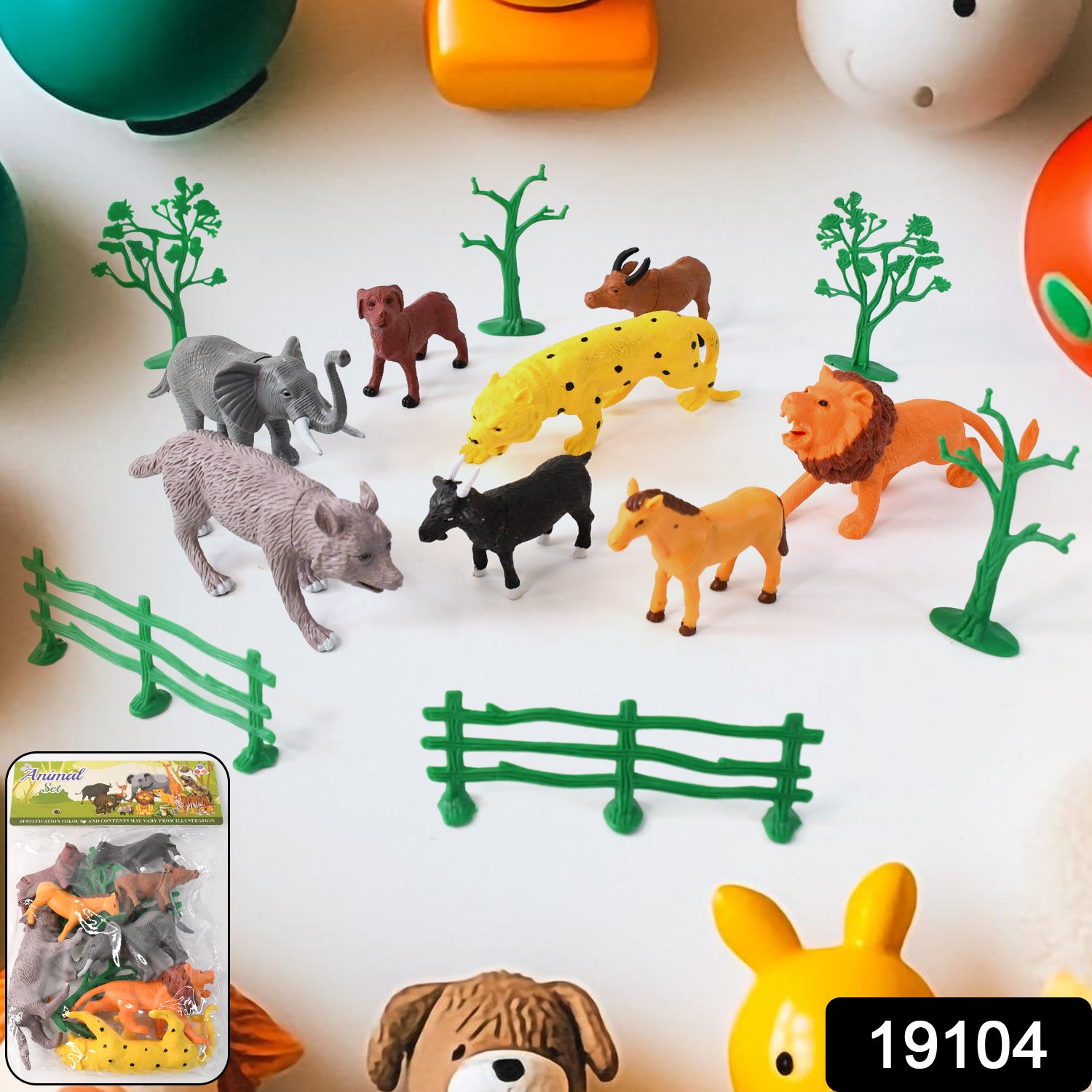 Animal Kingdom Plastic Toy Set For Kids (14 Pc)