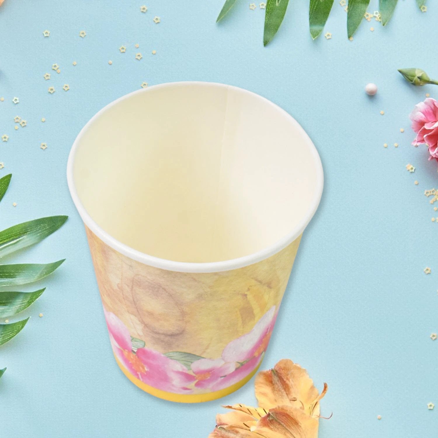 Disposable Paper Cups Disposable Tea Coffee Cups (24 Pcs Set  Mix Color  Design) - 69kart