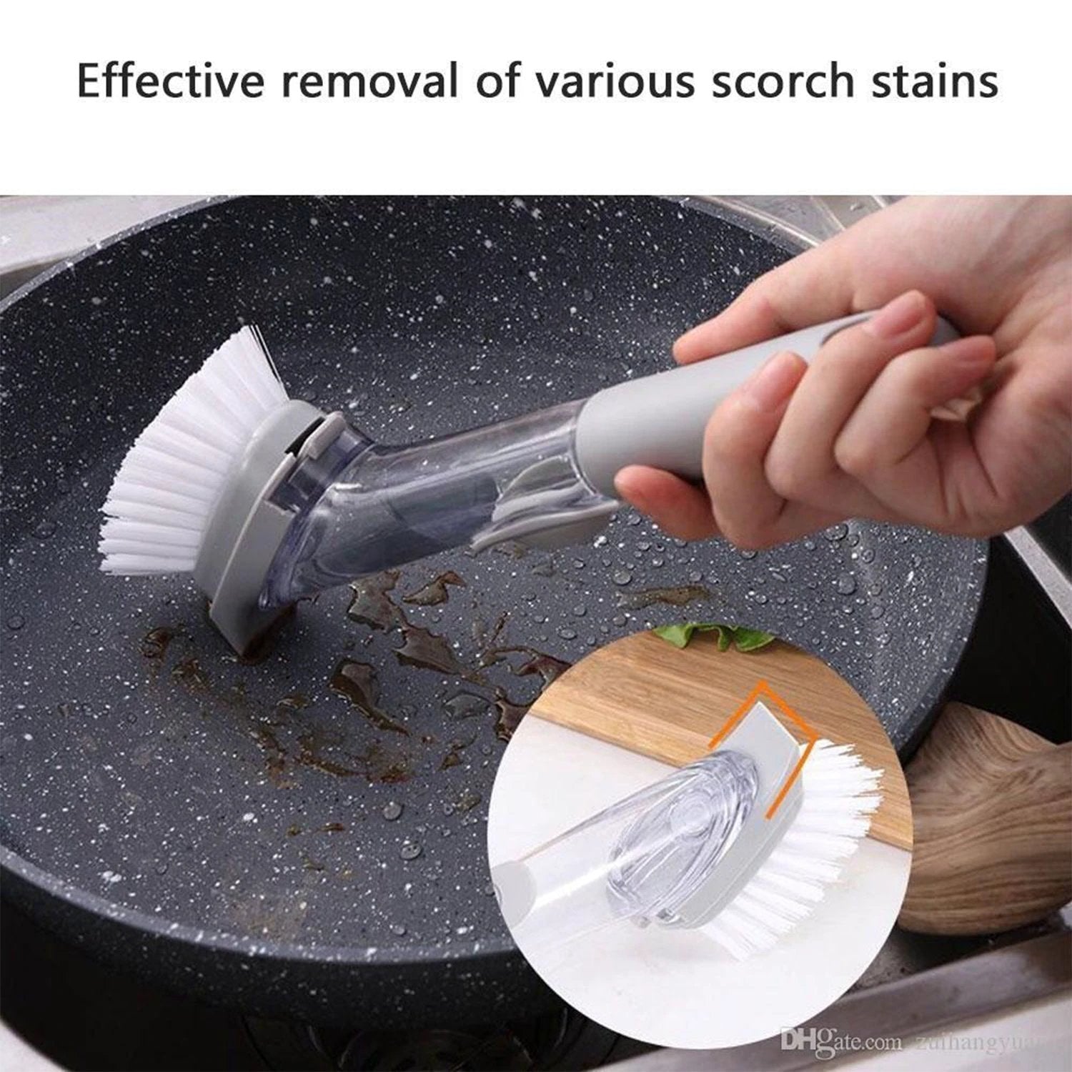 1271a 2-in-1 Dishwashing Brush Long Handle Wash Pot Brush Washing Dish - 69kart