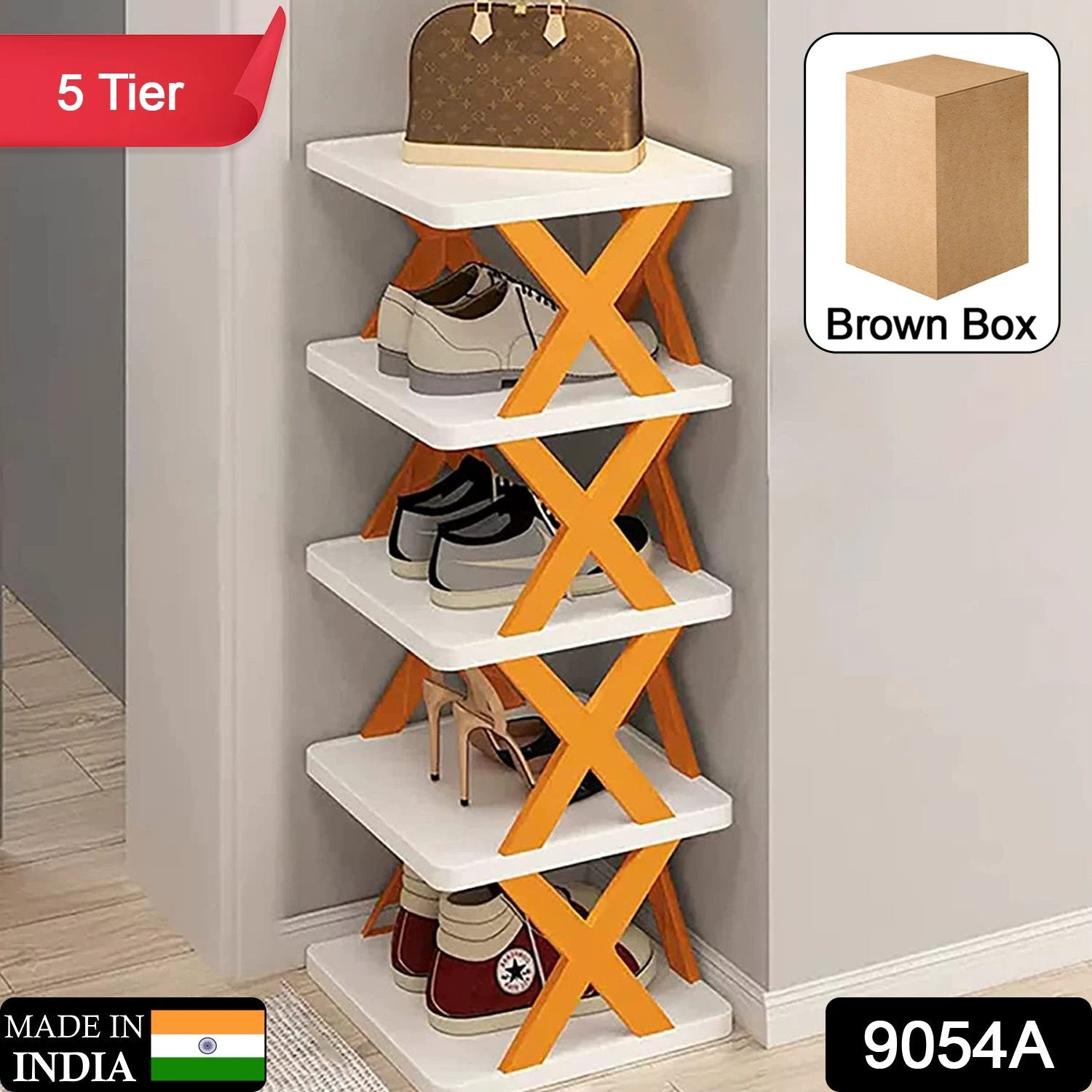 9065 5 Tier Shoes Stand Shoe Tower Rack Suit For Small Spaces Closet Small Entryway Easy Assembly And Stable In Structure Corner Storage Cabinet For Saving Space by Wukusy