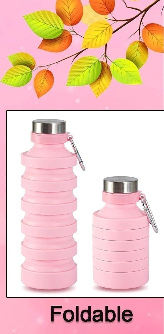 Foldable Water Bottle Silicone Leak Proof Portable Sports Travel Water Bottle For Outdoor Gym Hiking (1 Pc  24 Cm Foldable) - 69KART