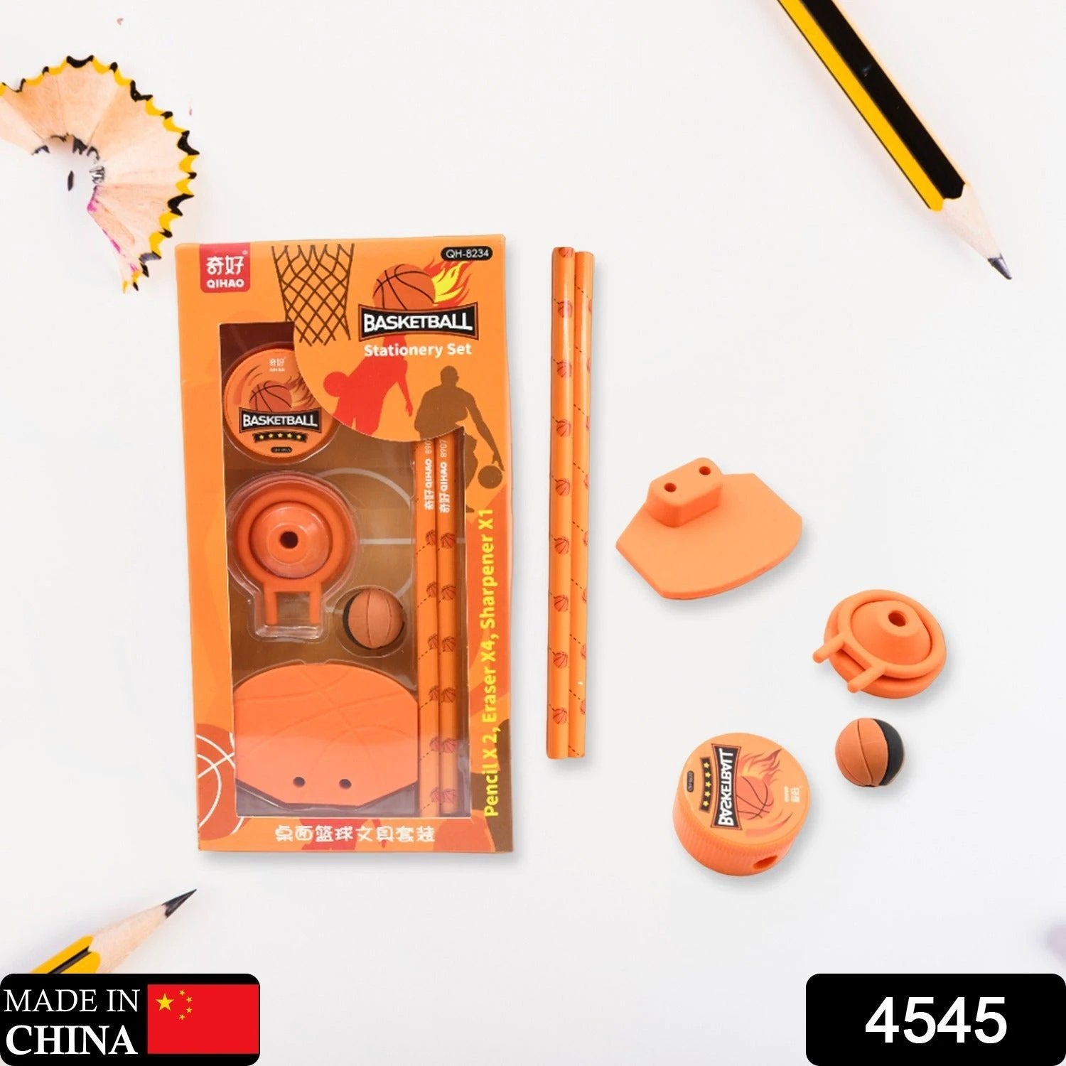 Stationary Kit Football  Basketball Theme Stationary Set For Kids Pencil Sharpener Eraser Set For Kids Boys  Girls Birthday Return Gift Stationary Set - 69KART