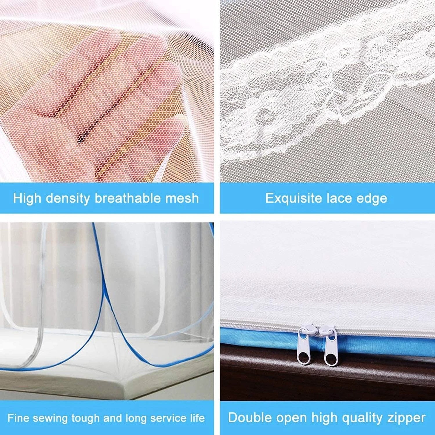 Premium Polyester Foldable Mosquito Net Tent (100 Cm Long 1 Pc) by Wukusy