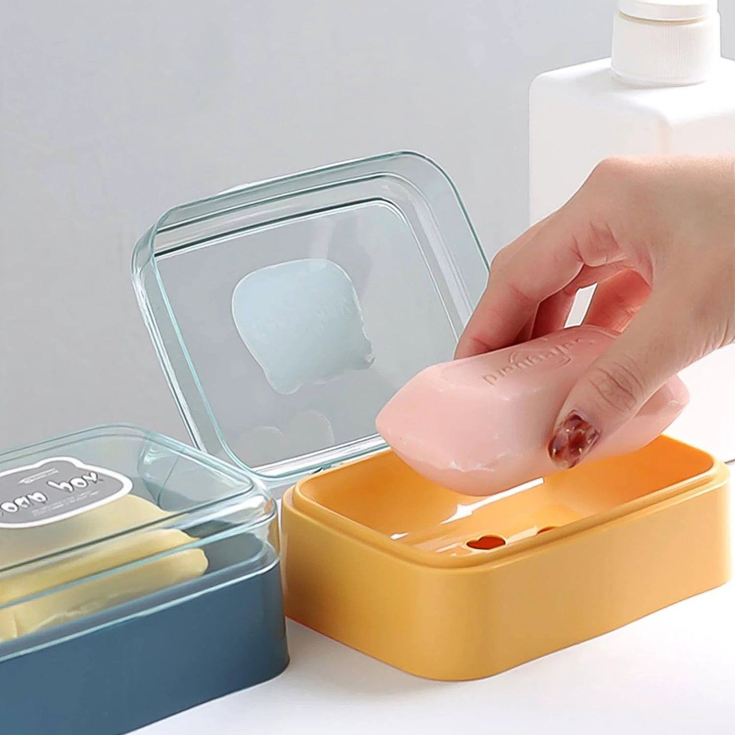 Plastic Soap Dish Portable Plastic Self Draining Soap Holder (1 Pc  Mix Color) - 69kart