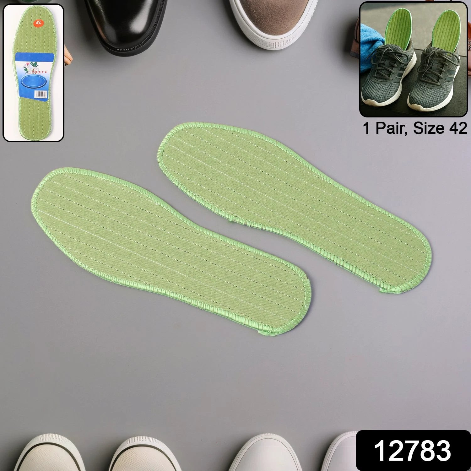 Premium Comfort Shoe Insoles For Daily Foot Support Size 42 (1 Pair Mix Design) by Wukusy