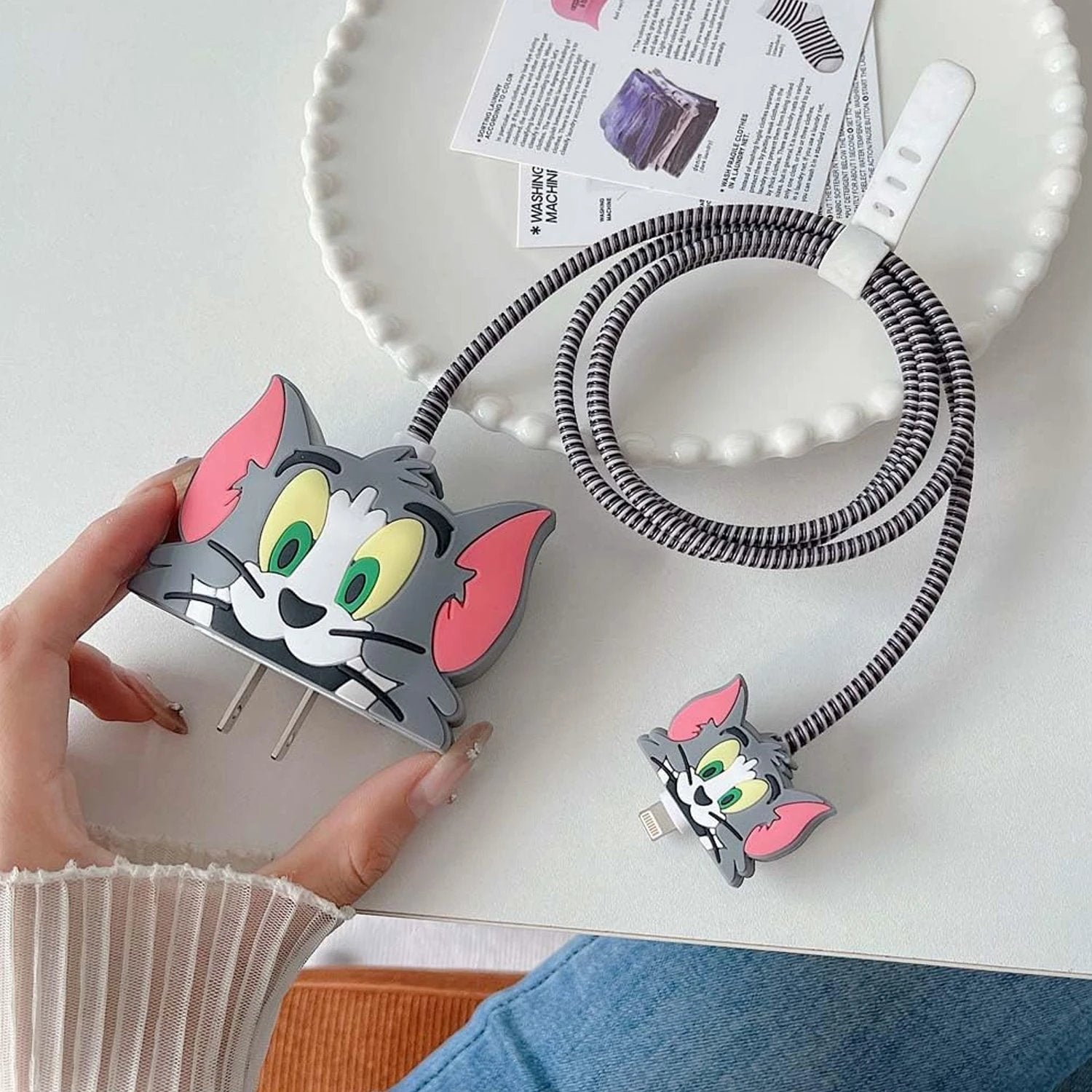 Cartoon Character Silicon Charger Case Cover For Ip 18-20w (Mix Design  1 Pc) - 69KART