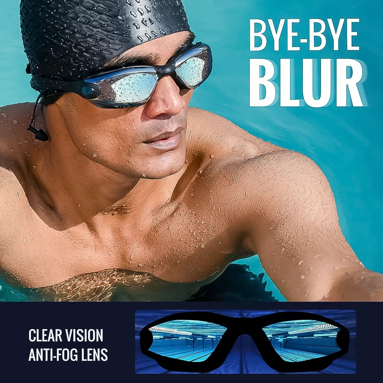 Professional Anti-fog Uv Protection Swimming Goggles With Mirrored Lenses And Earplugs - 69KART