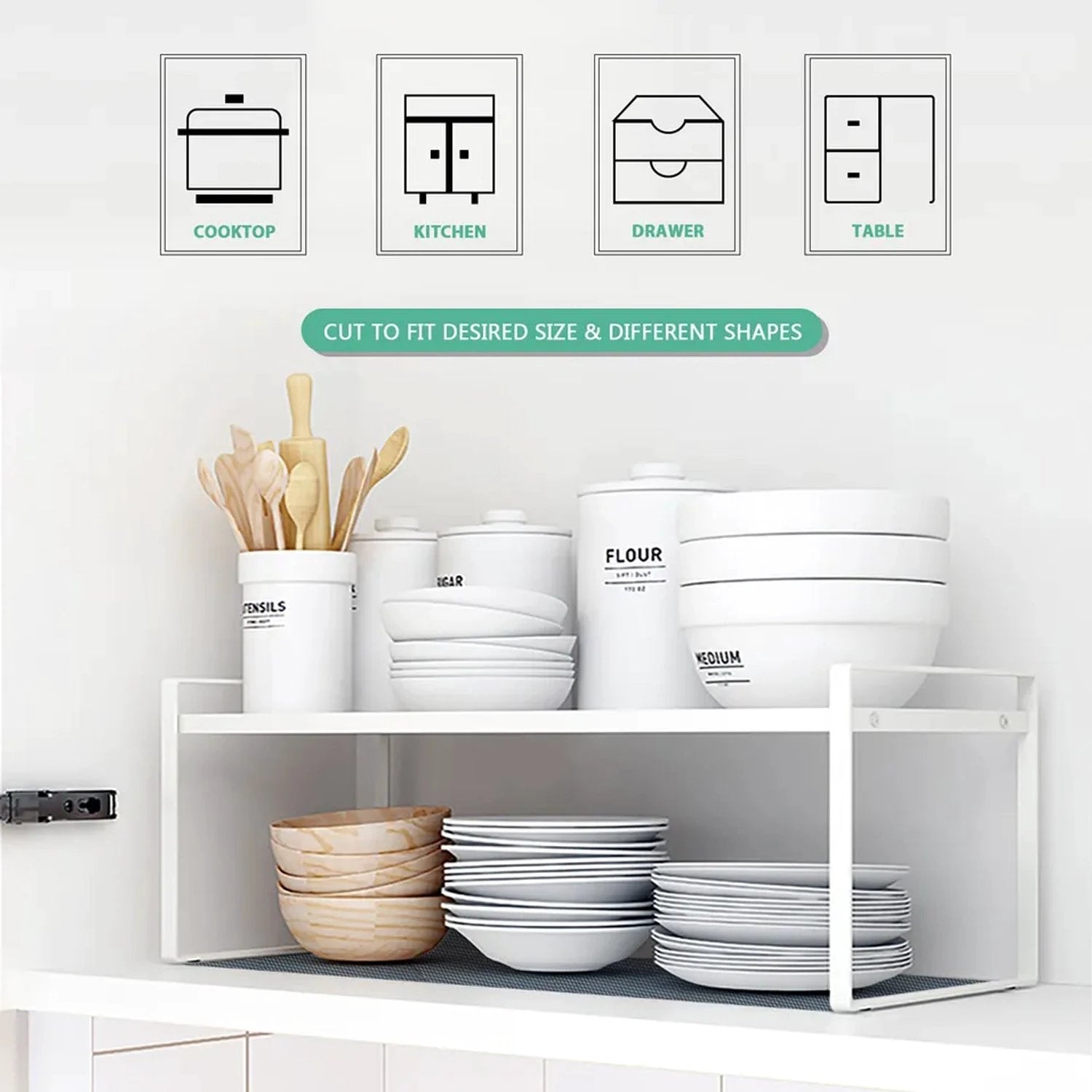 5861 Multipurpose Anti-slip Bathroom Kitchen Cabinet Drawer Shelf Mat Liner Sheets Roll Fridge Mat Table Mat Anti-slip Super Strong Placement Mat For Fridge Bathroom Kitchen Drawer Shelf Liner (45cmx1.25m) by Wukusy