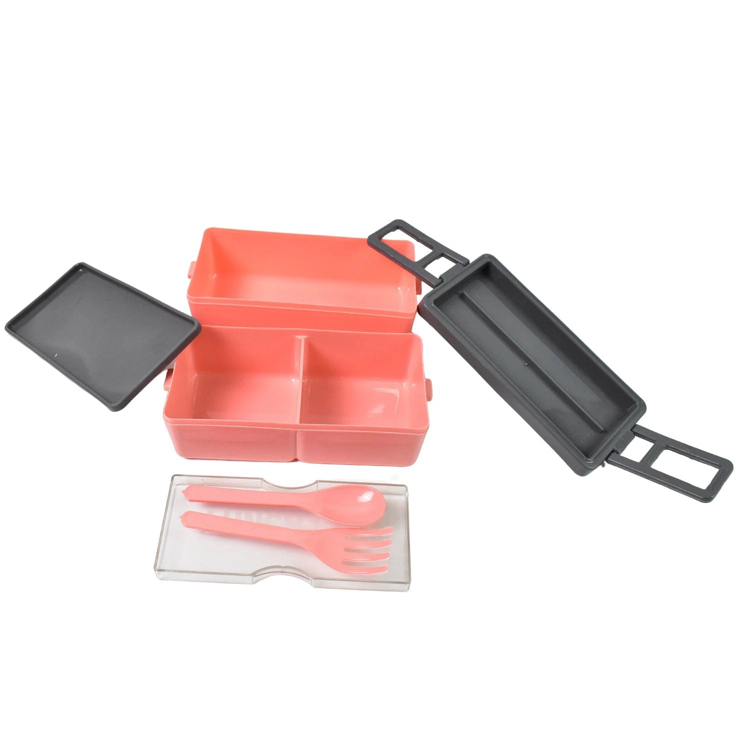 Plastic 3 Layer Leak Proof 3 Compartment Lunch Box For Office (1 Pc) by Wukusy