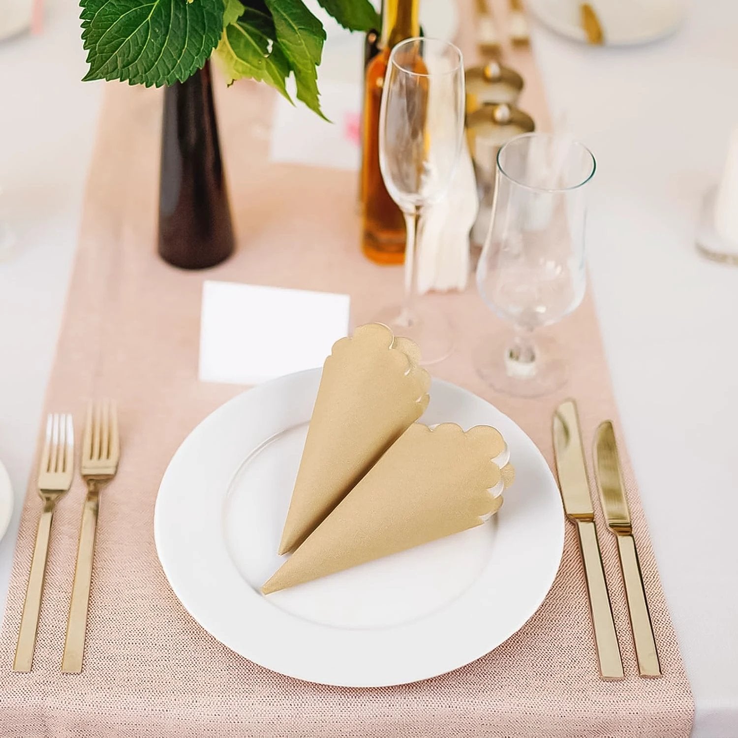 Disposable Scalloped Edge Tissue Napkins Set (120 Pc) - 69kart