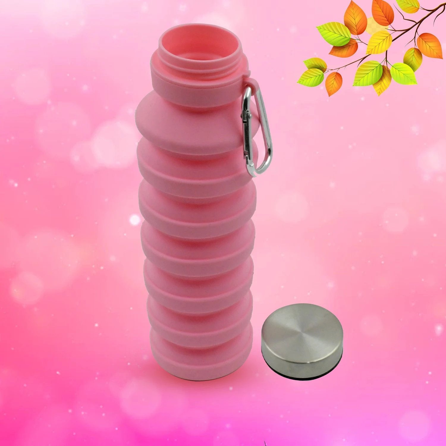 Foldable Water Bottle Silicone Leak Proof Portable Sports Travel Water Bottle For Outdoor Gym Hiking (1 Pc  24 Cm Foldable) - 69KART