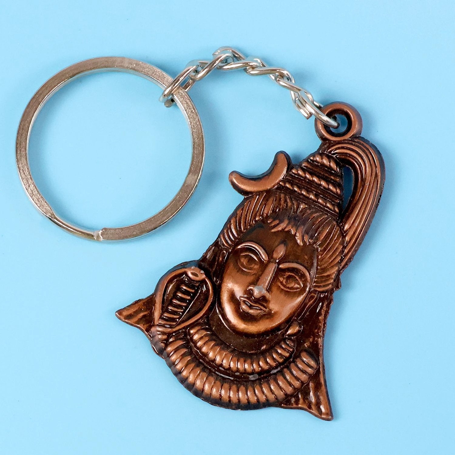 Lord Shiva Face Antique Finish Keychain by Wukusy