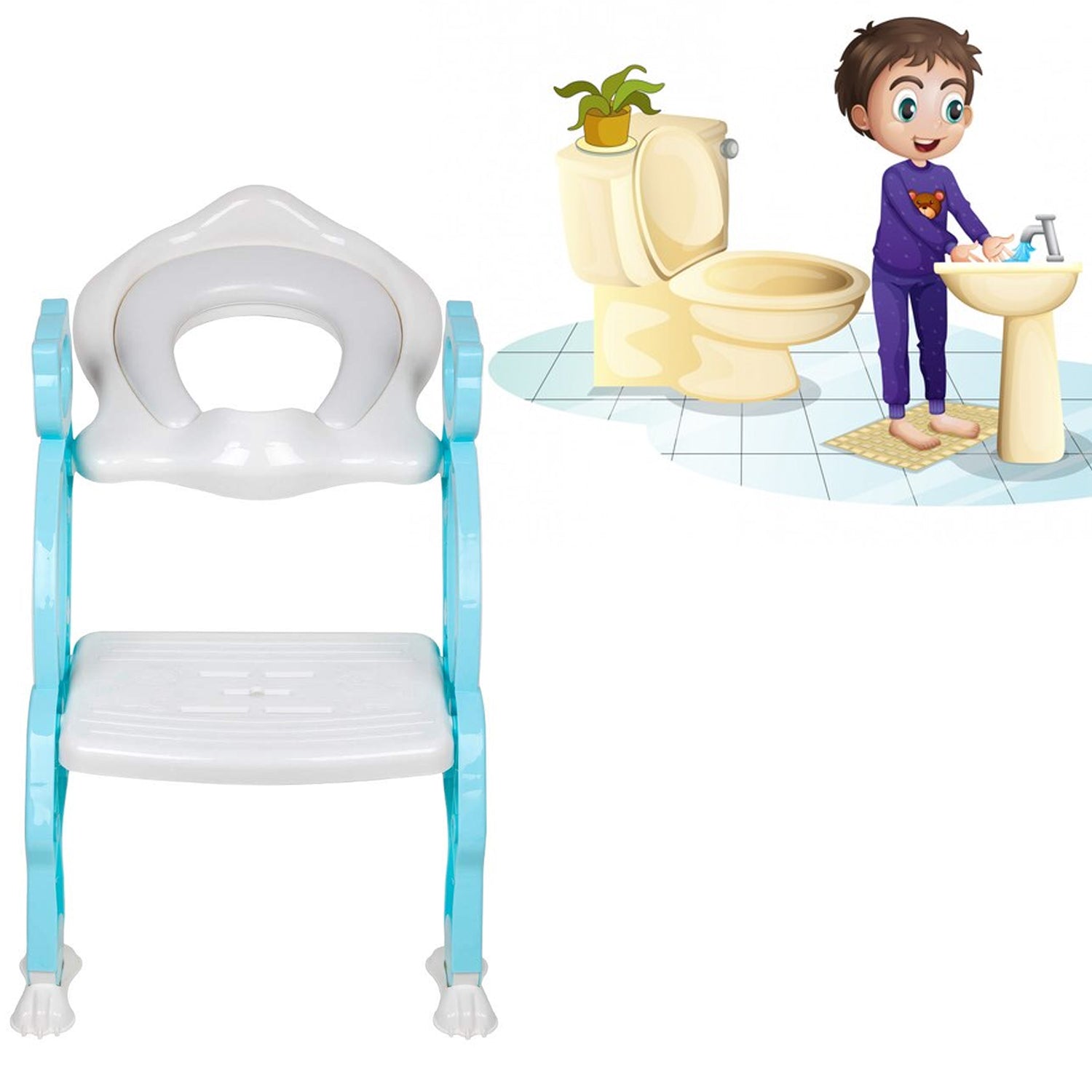 Potty Training Toilet Seat With Step Stool Multi-color