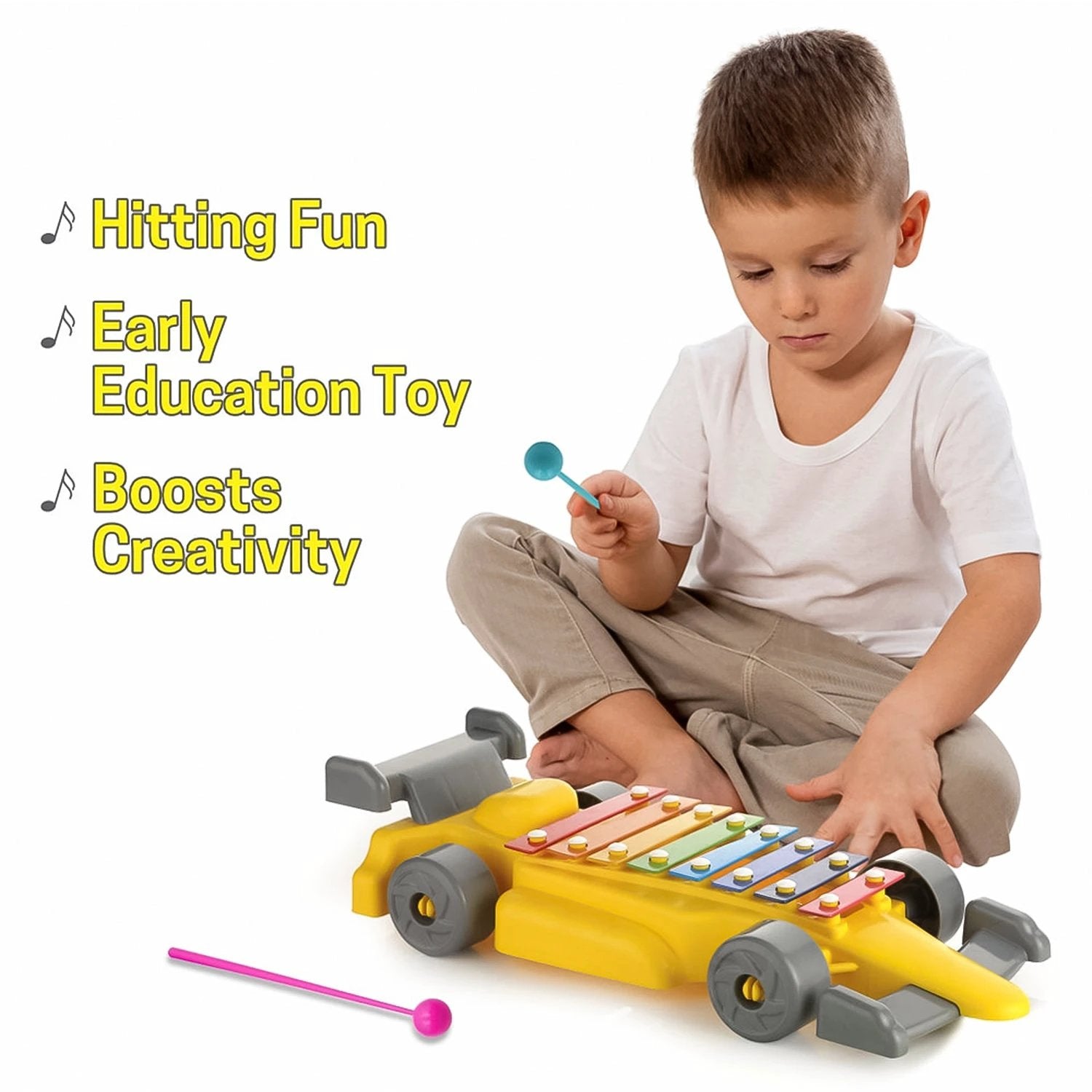 Musical Car Piano Xylophone Toy Plastic Car Xylophone (1 Set) - 69kart