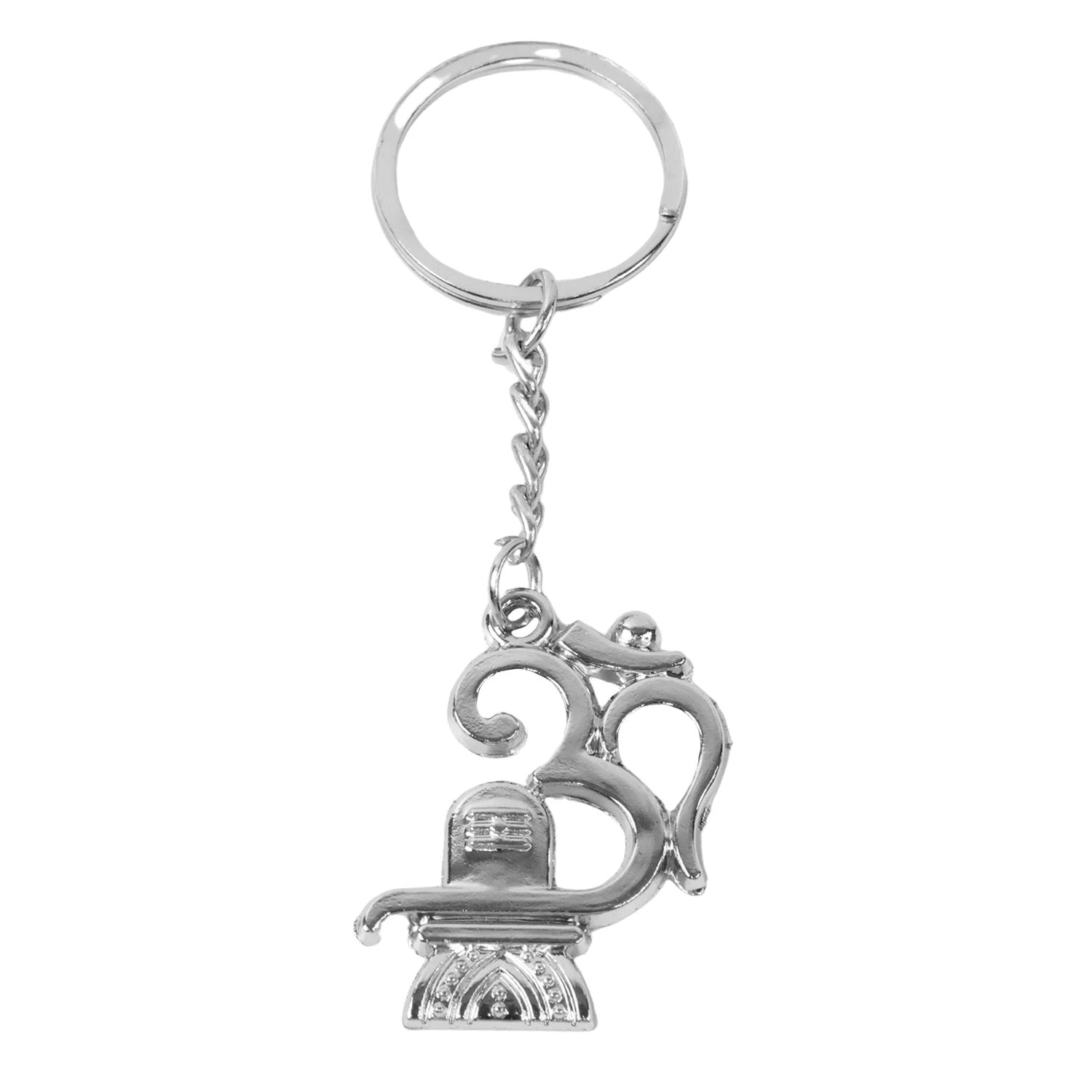 Om with Shivling Metal Keychain by Wukusy