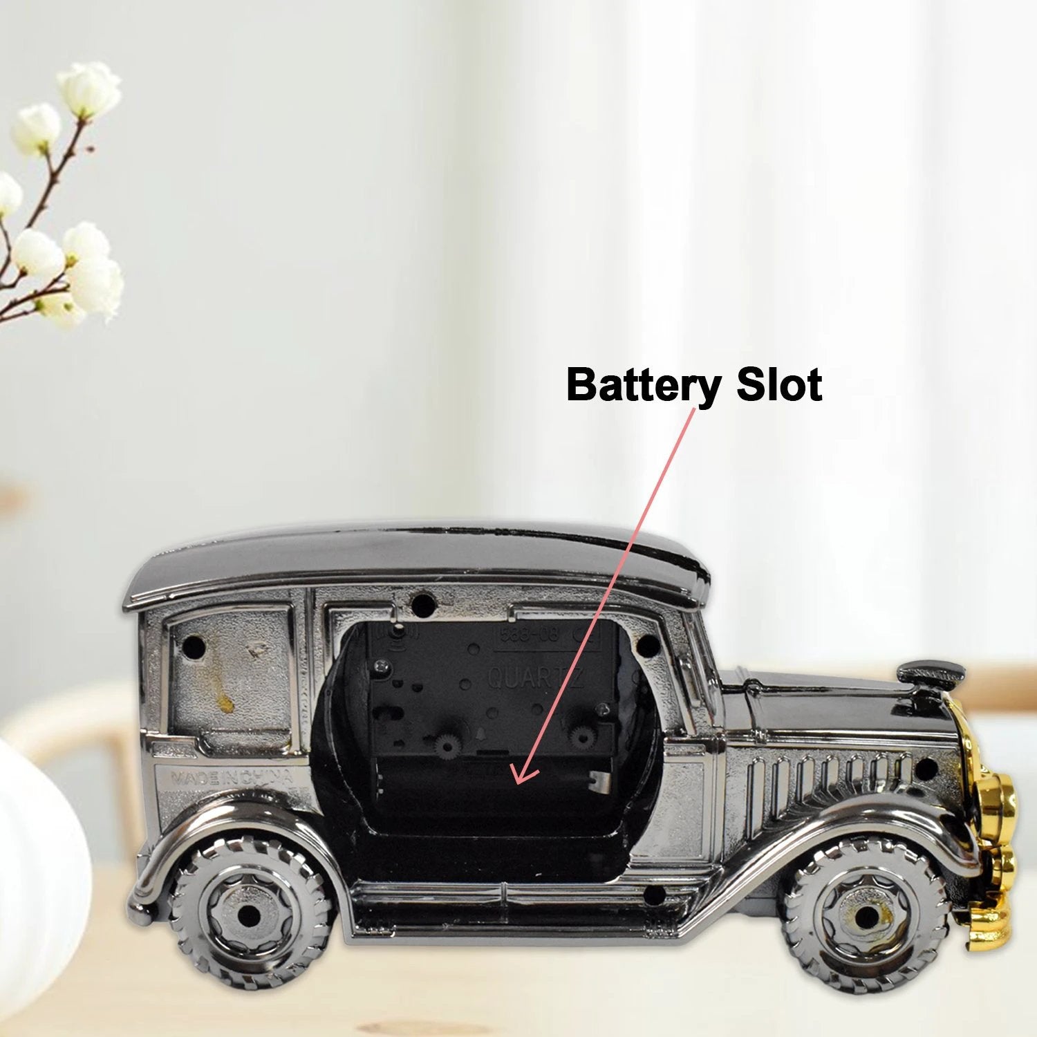 Car Model Clocks Pen Holder Function Abs Material Alarm Clock For Office Desk For Bedroom - 69kart