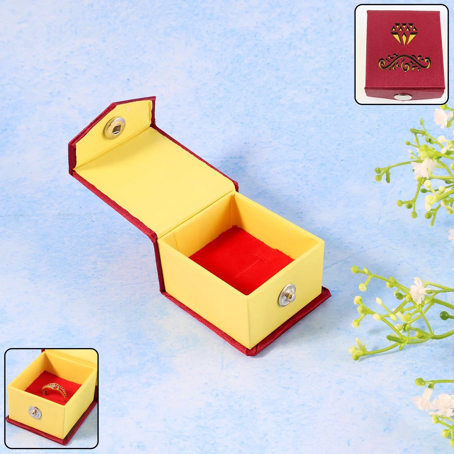 Premium Elegant Ring Gift Box With Soft Velvet Cushion by Wukusy