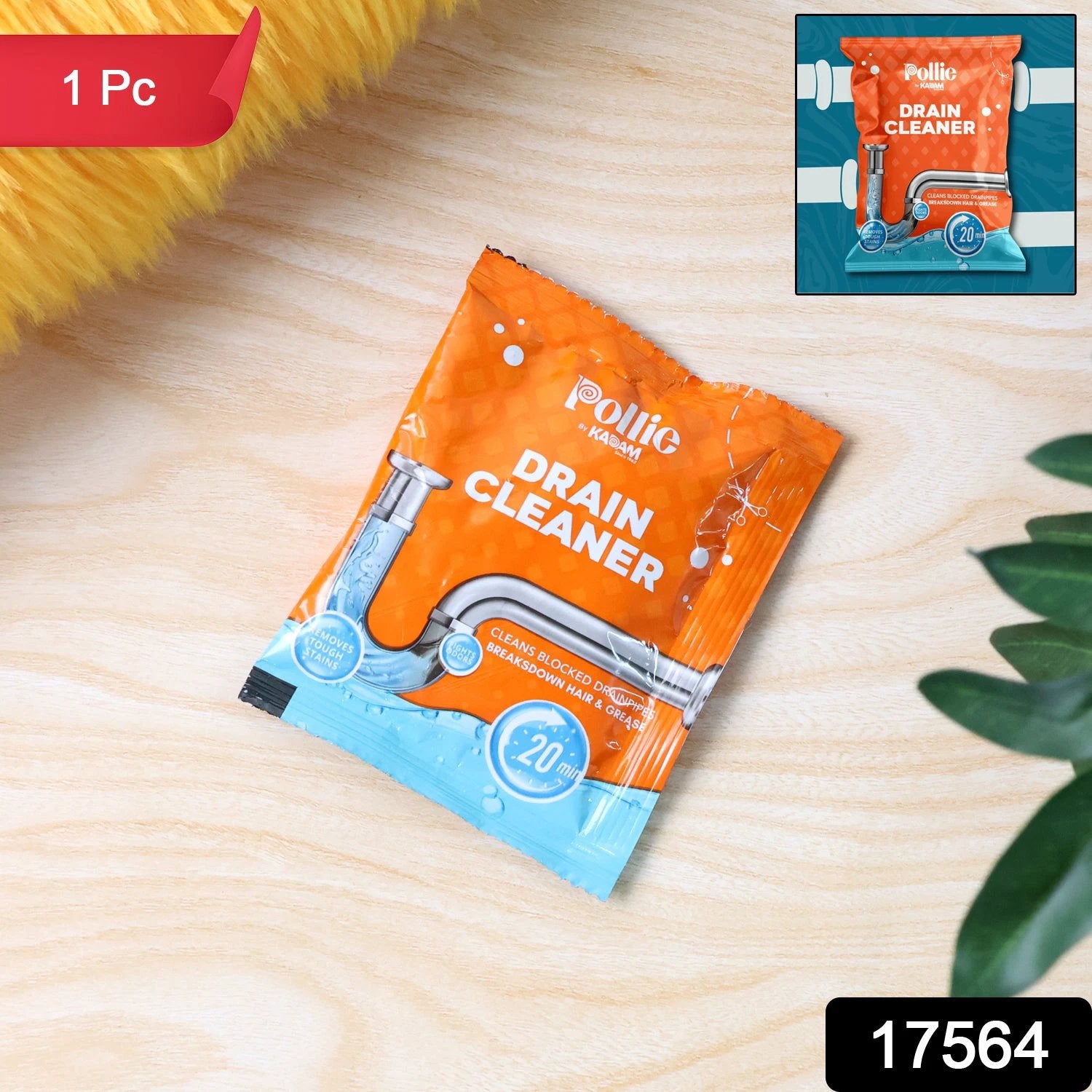 Pollic Kadam Powerful Drain Cleaner Sachet (50 Gm) by Wukusy