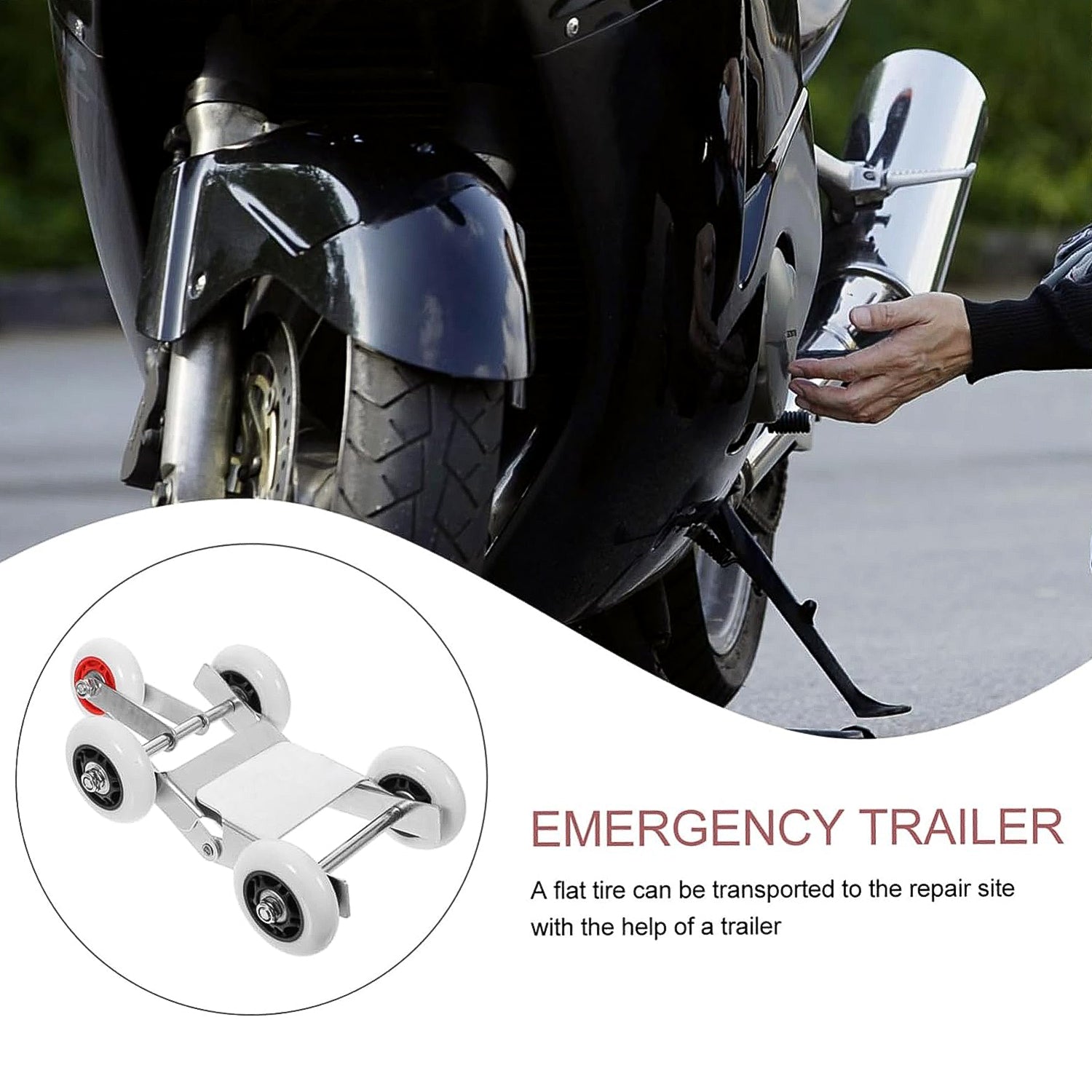 Heavy-duty Motorcycle Front Wheel Parking Roller Stand (1 Pc)