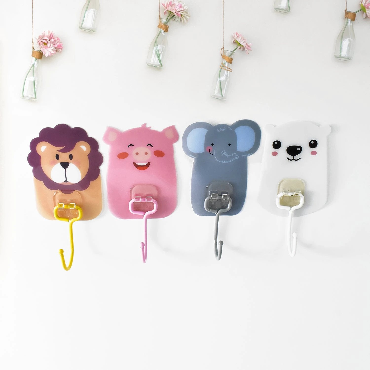 Wall Mounted Cartoon Hooks Self Adhesive Hooks (10 Pcs Set) by Wukusy