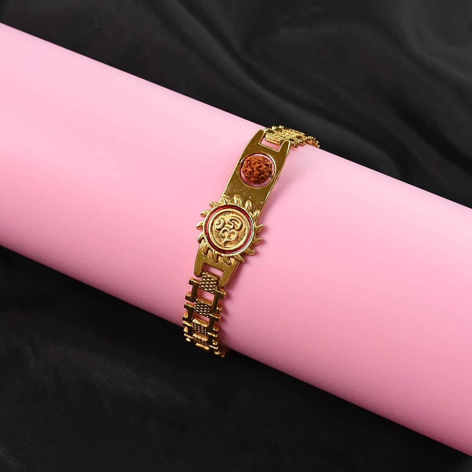 Gold Plated Designer Watch-dial Style Bracelet Rakhi For Brother (1 Pc) - 69KART