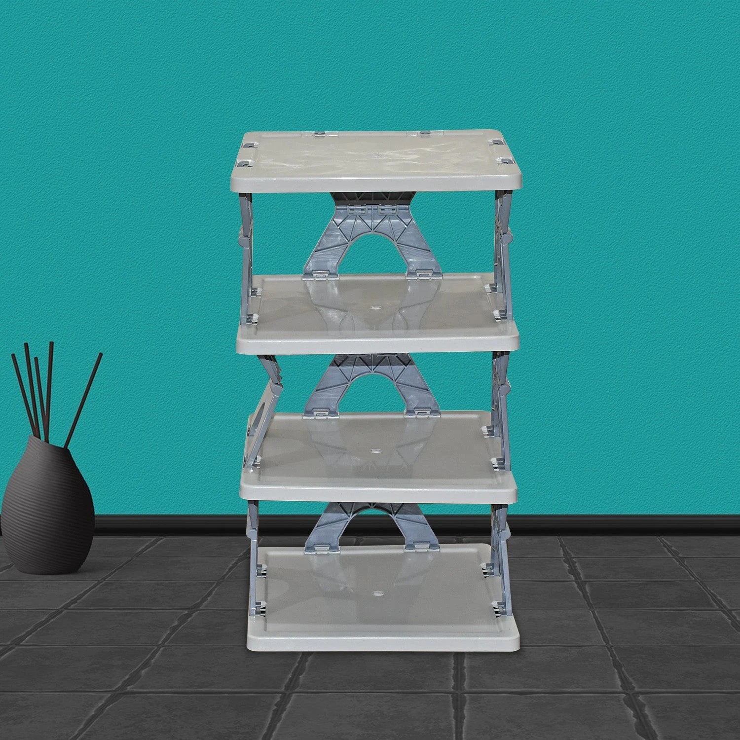 Smart Shoe Rack Shoes Stand Multifunctional Entryway Foldable  Collapsible Door Shoe Rack Free Standing Heavy Duty Plastic Shoe Shelf Storage Organizer Narrow Footwear Home (1 Pc 4 Layer 6 Layer 8 Layer) - 69KART