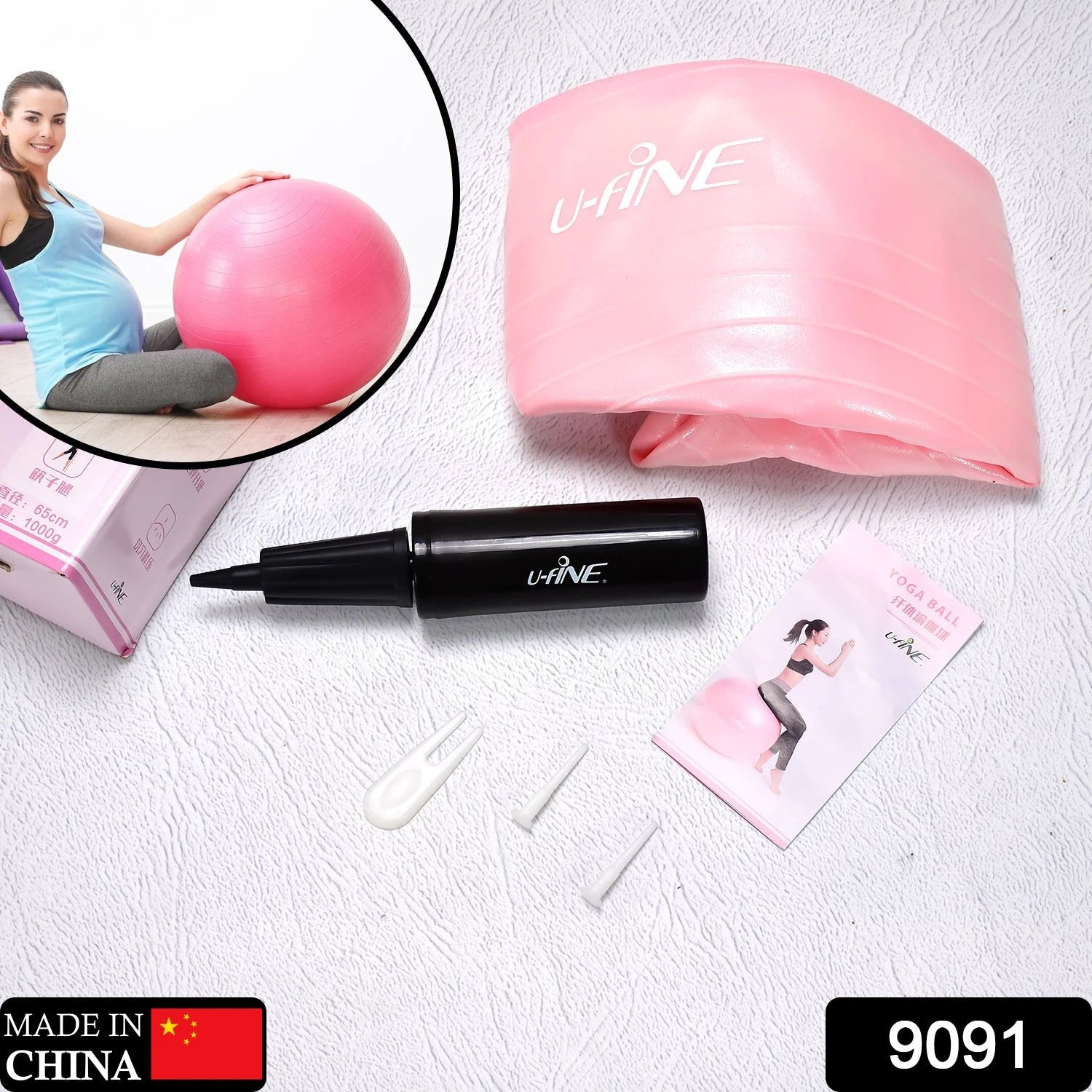 9091 Anti Burst 65 Cm Exercise Ball With Inflation Pump Non-slip Gym Ball For Yoga Pilates Core Training Exercises At Home And Gym- Suitable For Men And Women by Wukusy