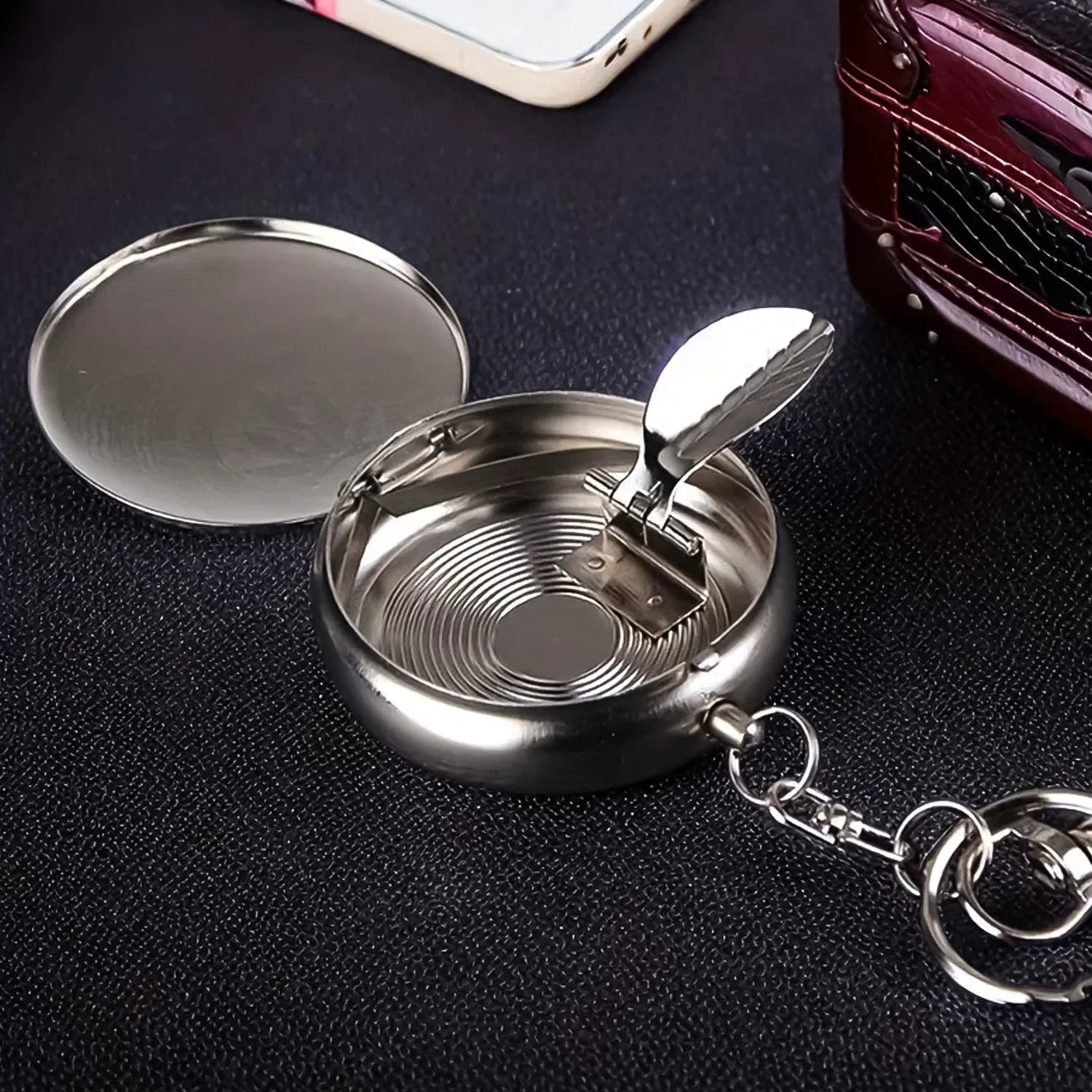 Mini Pocket Ss Ashtray With Keyring (1pc) by Wukusy