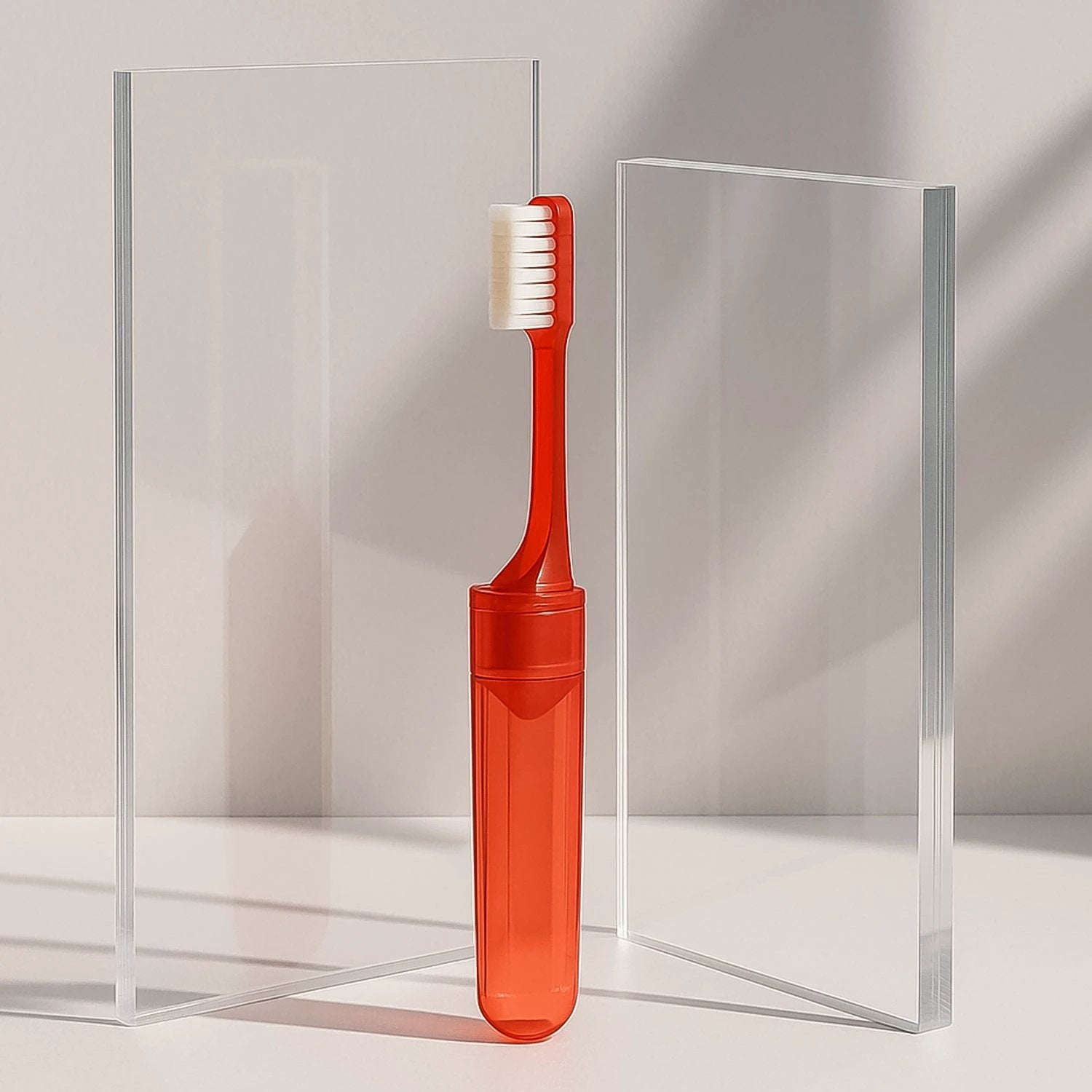 Portable Folding Toothbrush With Built-in Travel Case (1 Pc) - 69KART