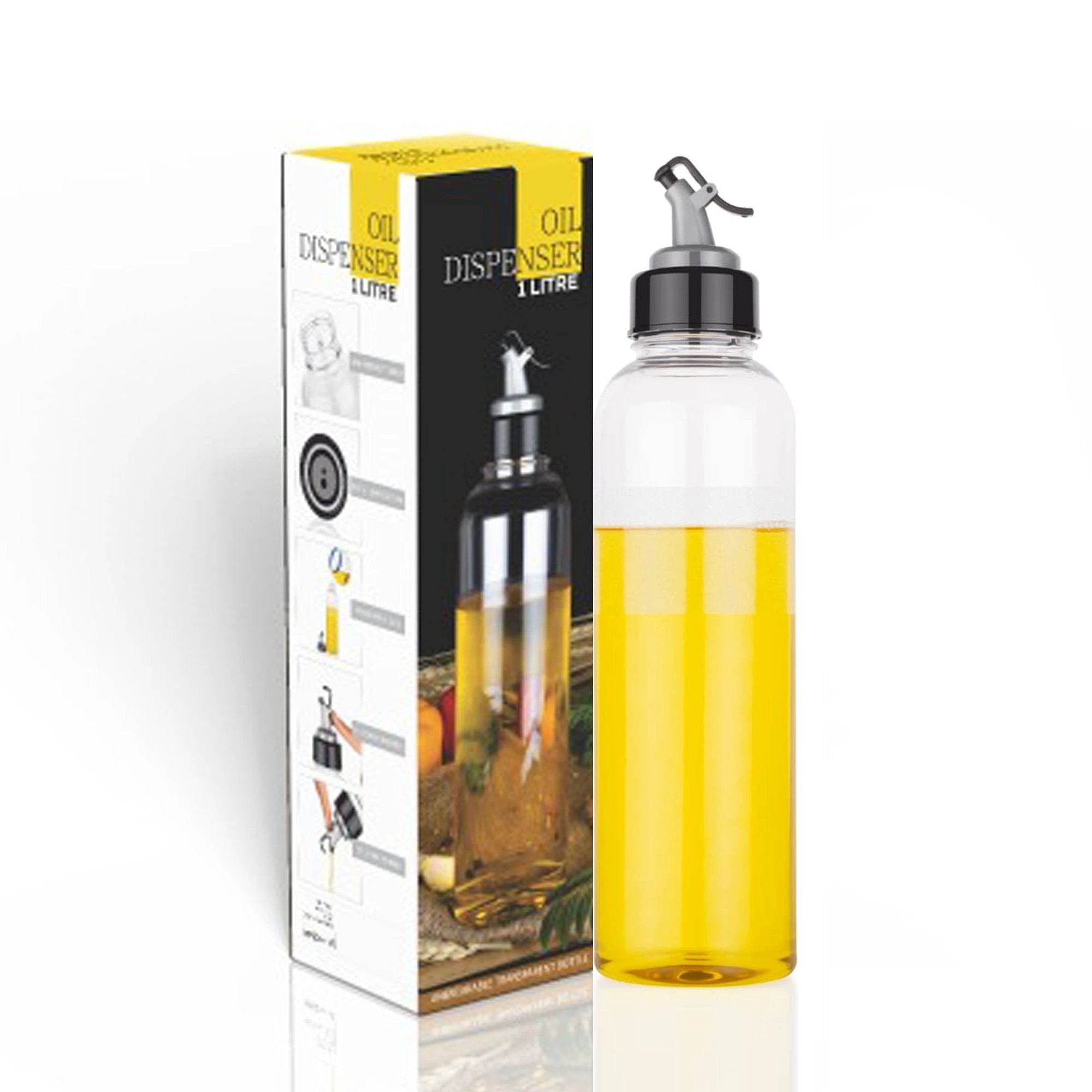 2346 Oil Dispenser Transparent Plastic Oil Bottle   1 Liter - 69kart