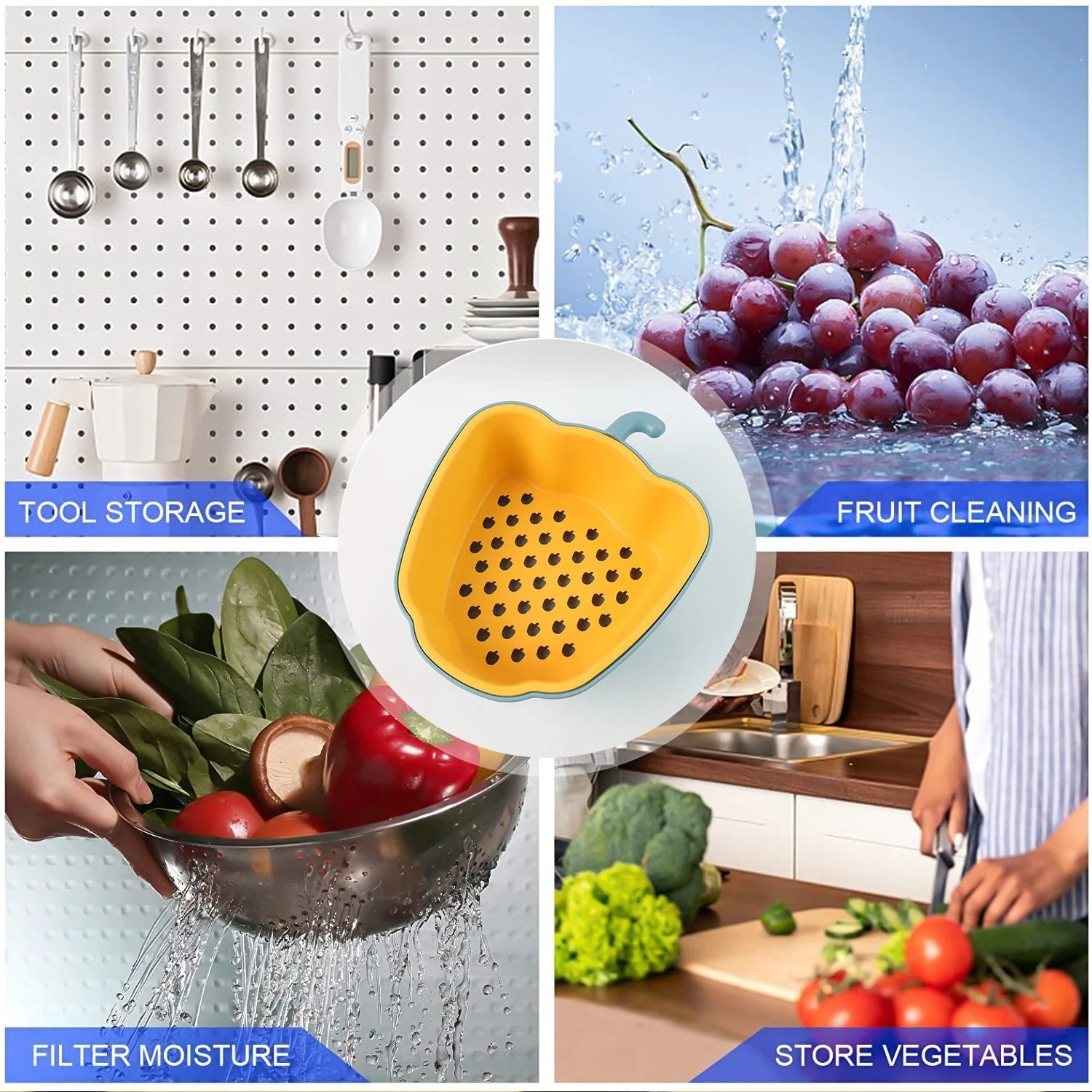 Pepper-shape 2-in-1 Washing Bowl - (1 Pc) - 69kart