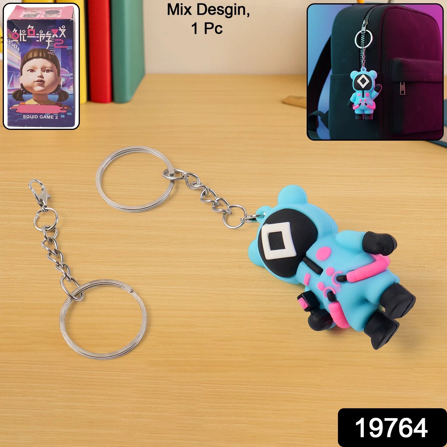Cute Character-themed Soft Silicone Keychain (Mix Desgin  1 Pc) - 69kart