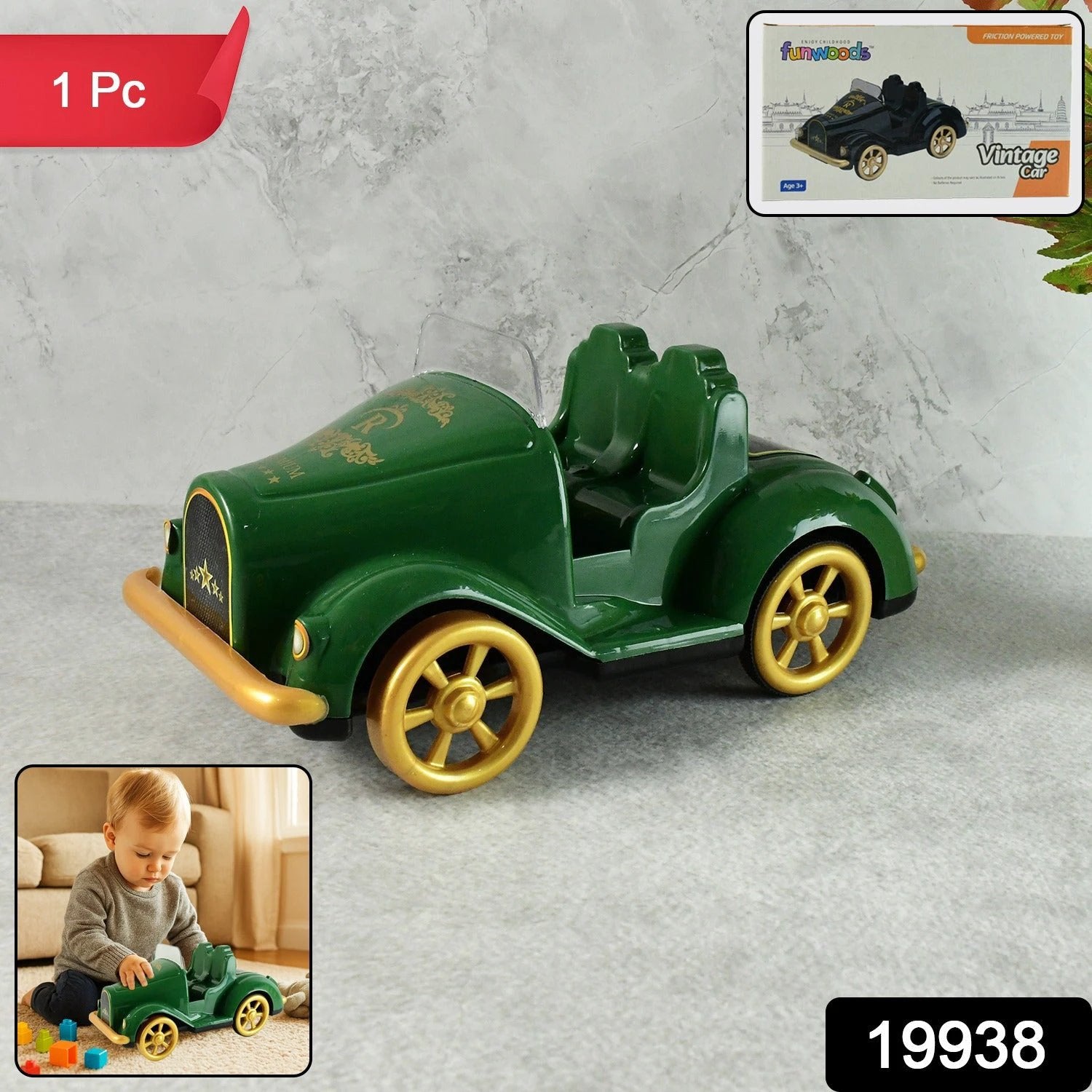 Funwoods Friction-powered Vintage Car Toy - (1 Pc) - 69kart