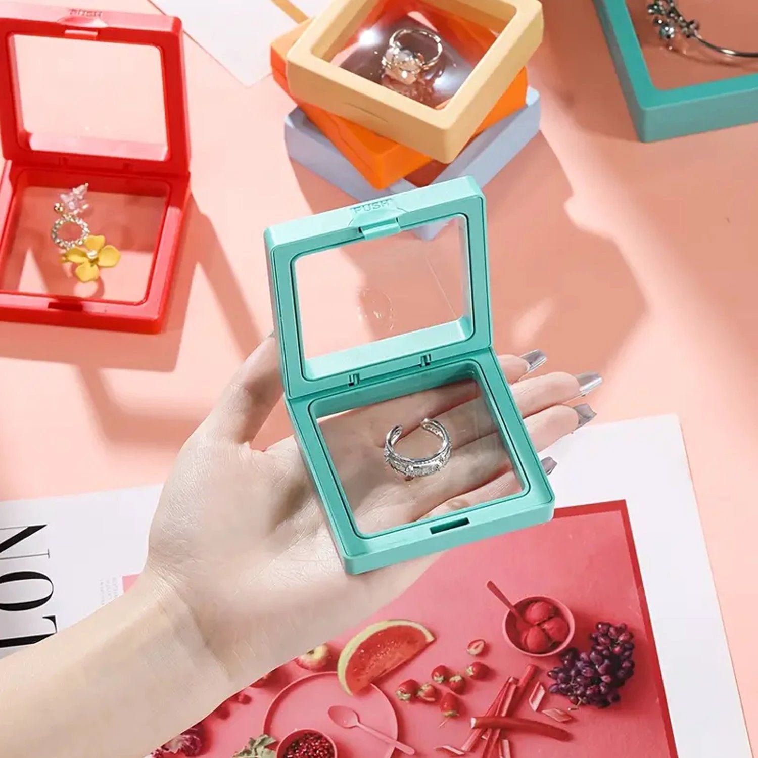 Transparent Jewellery Display Box (7x7 Cm  1 Pc) - 69kart