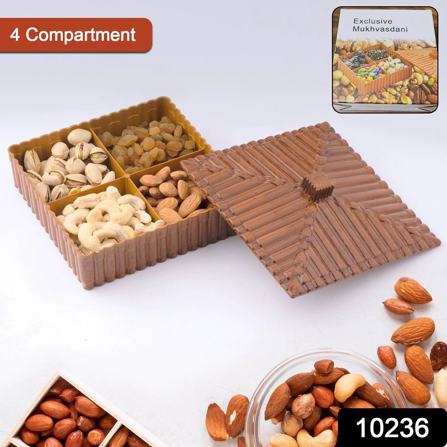 Plastic Multipurpose Dry Fruit Chocolates Mouth Box (1 Pc) - 69KART