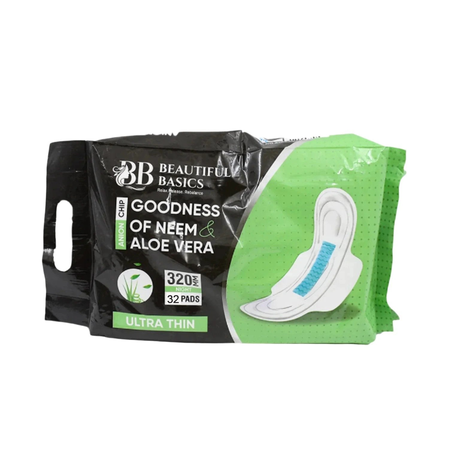 0982 Sanitary Pads For Women With Goodness Of Neem Aloe Vera Ultra Thin Leakage Protection Ph Balance With Antibacterial Anion Chip 5x More Absorbance (320 Mm 32 Pads) by Wukusy