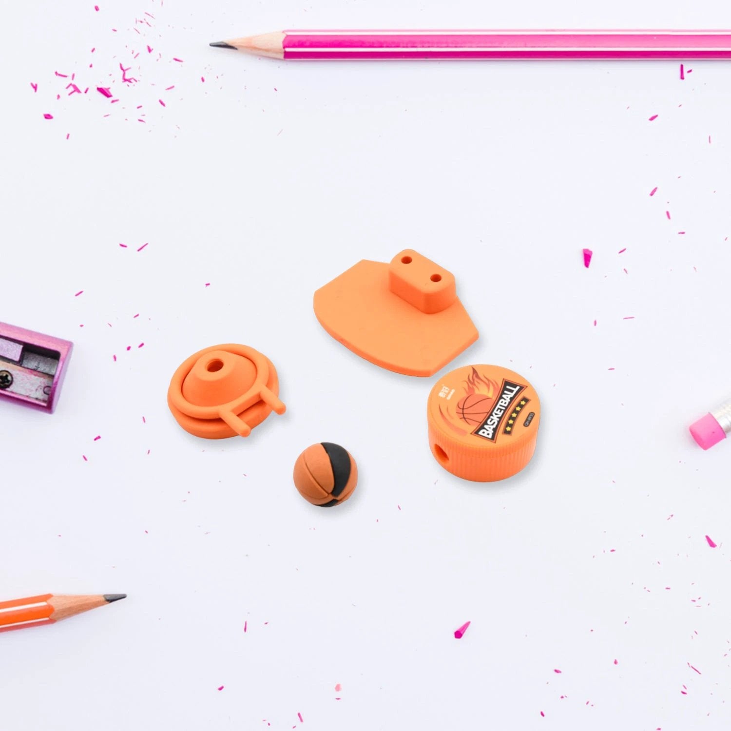 Stationary Kit Football  Basketball Theme Stationary Set For Kids Pencil Sharpener Eraser Set For Kids Boys  Girls Birthday Return Gift Stationary Set - 69KART