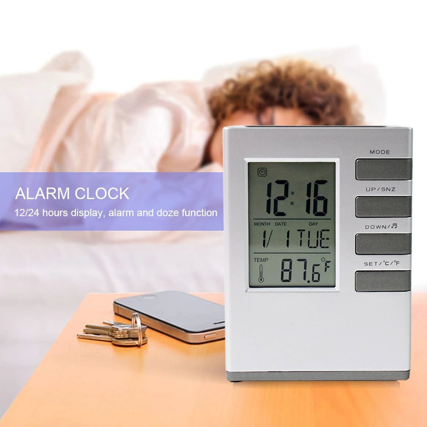 Multifunction Cube Digital Desk Clock With Pen Holder (1 Pc) by Wukusy