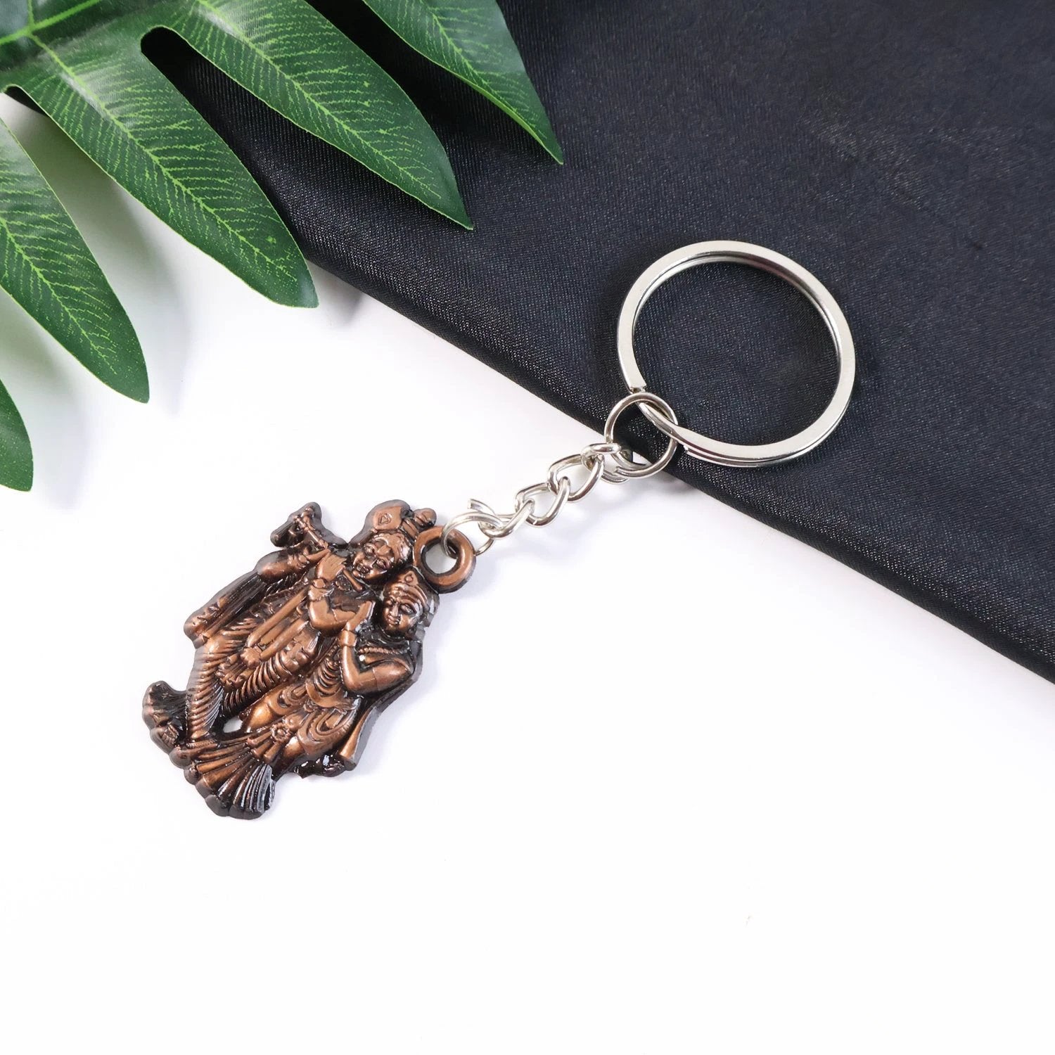 Radha Krishna Metal Keychain - Classic Design by Wukusy