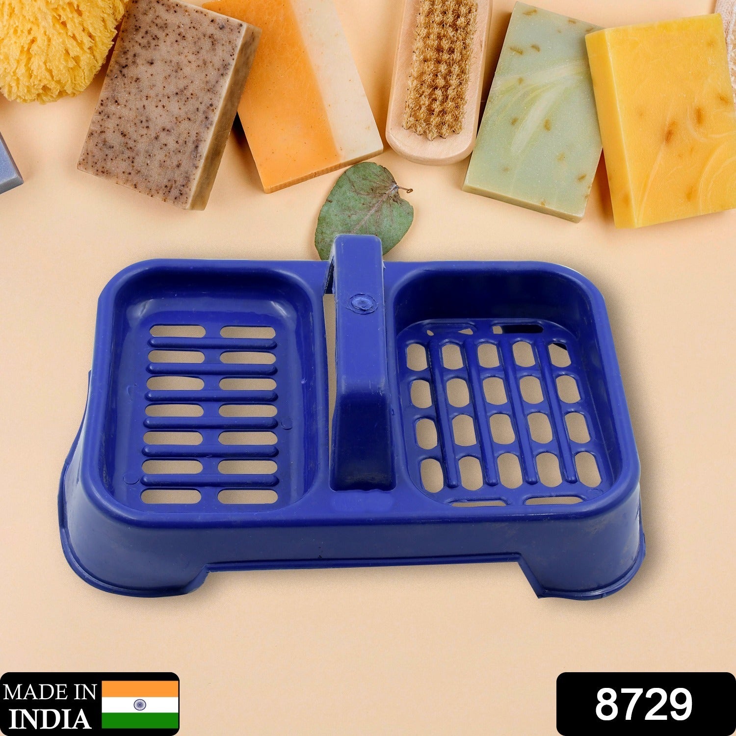 2in1 Plastic Soap Case  Soap Dish  Soap Stand 2 Section Plastic Soap Case Soap Holder Soap Dish For Bathroom Kitchen Sink (1 Pc  Multicolor )
