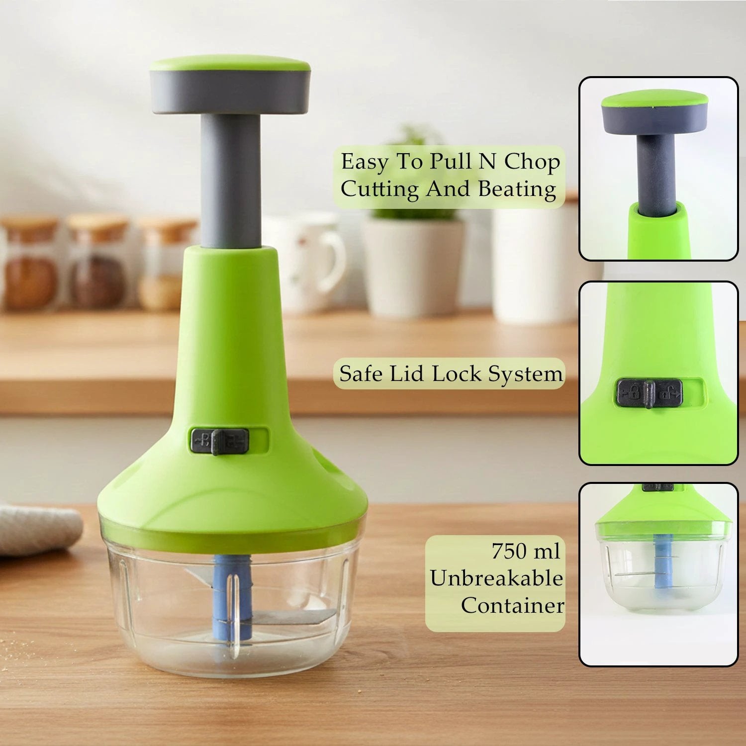 Push-down Vegetable  Fruit Chopper (B-grade  750 Ml) - 69KART