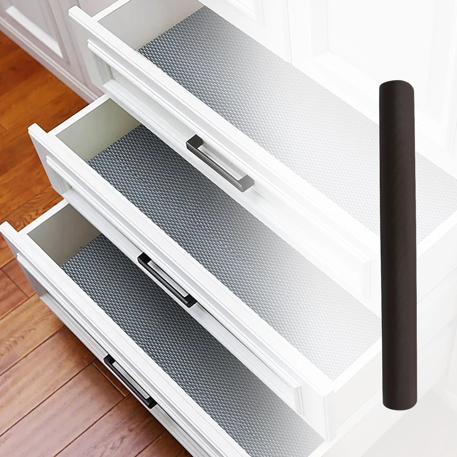 4104 Multipurpose Anti-slip Bathroom Kitchen Cabinet Drawer Shelf Mat Liner Sheets Roll Fridge Mat Table Mat Anti-slip Super Strong Placement Mat For Fridge Bathroom Kitchen Drawer Shelf Liner (45cmx3m) by Wukusy