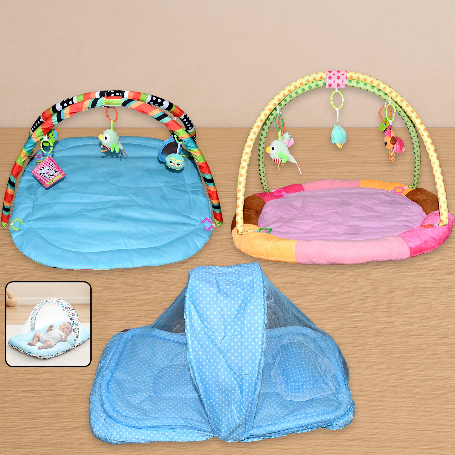 Multipurpose Baby Play Gym Sleeping Mat Mix Design