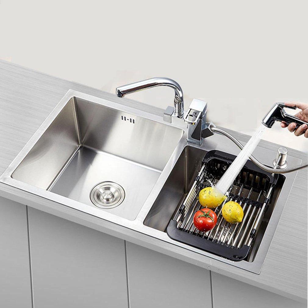2189 Stainless Steel Expandable Kitchen Sink Dish Drainer by Wukusy