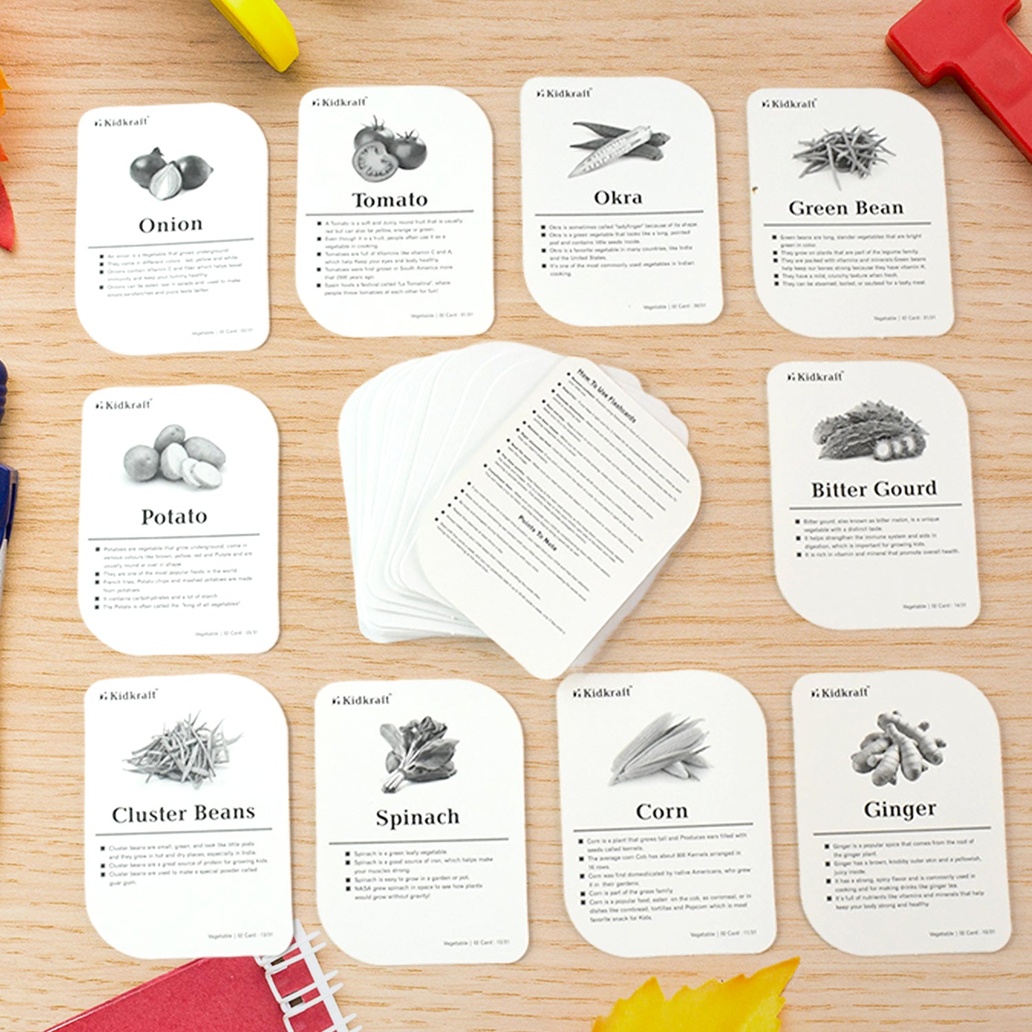 Vegetable Flash Cards 32-piece