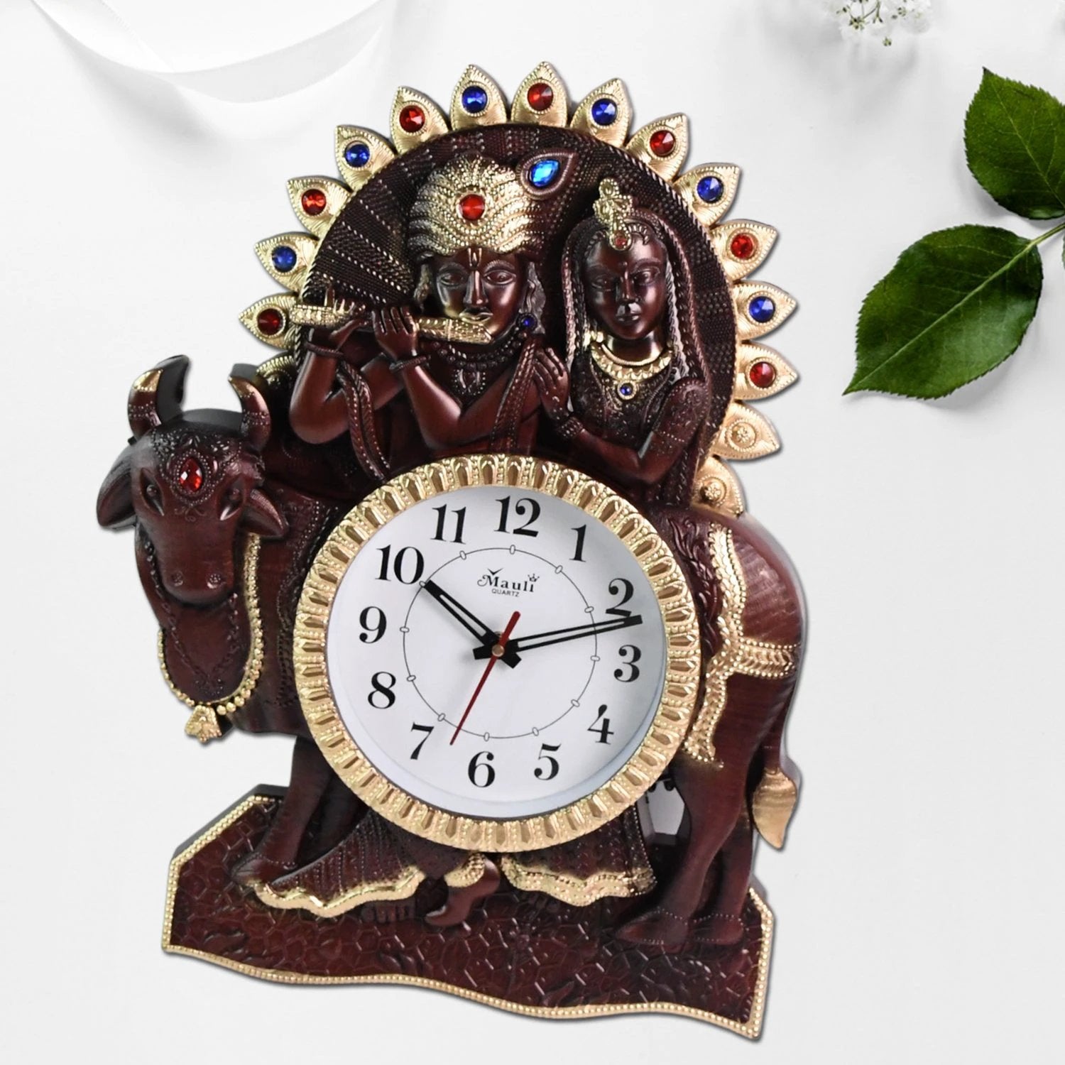 Analog Latest Stylish New Models Wall Clock With God Radha Kishan Frame by Wukusy